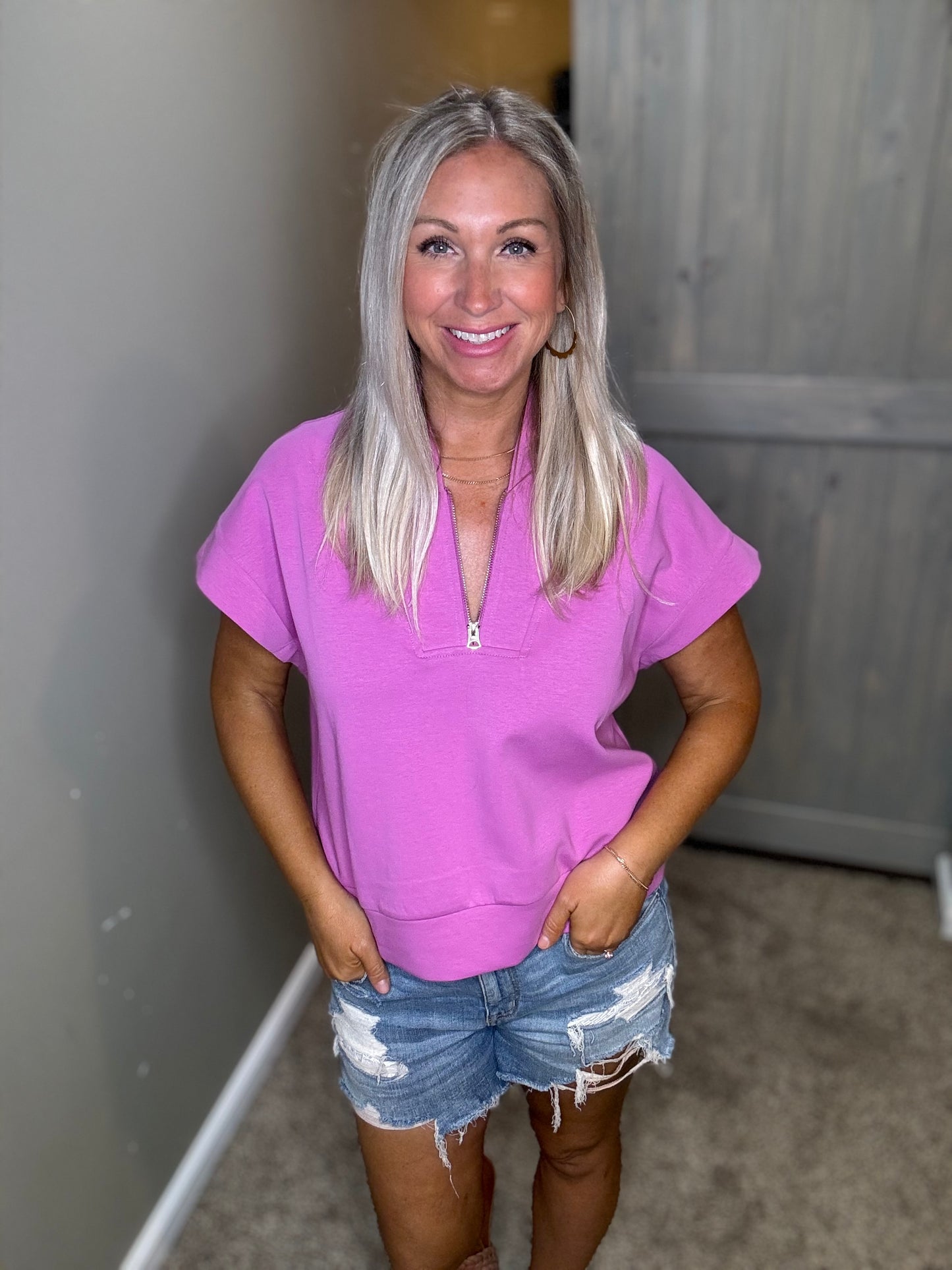 Scuba Short Sleeve Half Zip