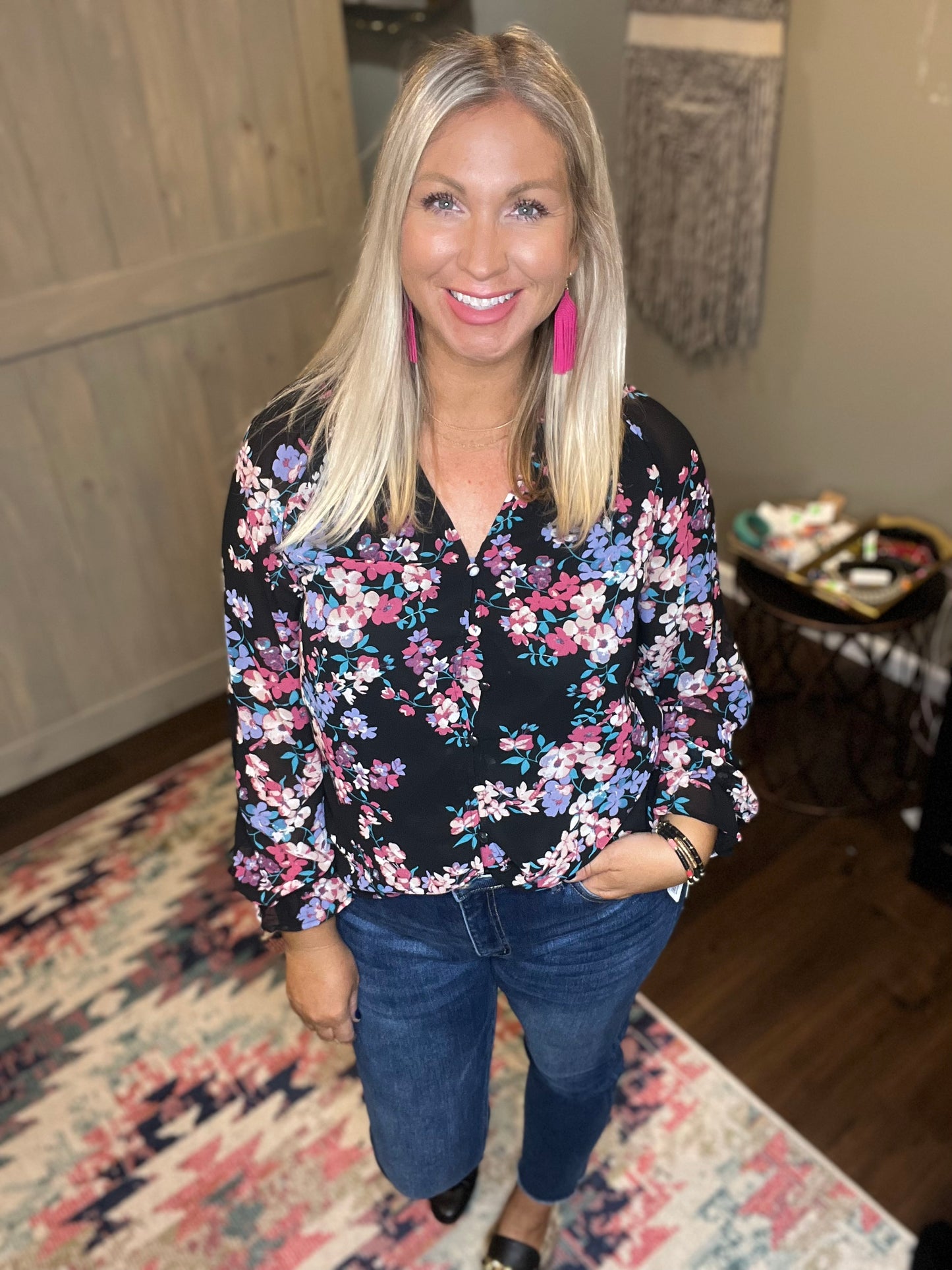 Floral Button Down Blouse