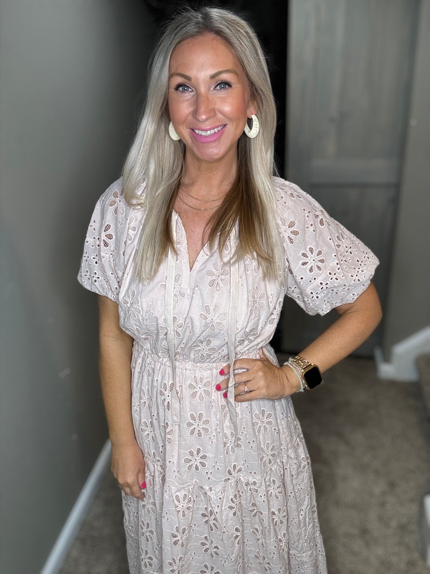 French Vanilla Eyelet Dress