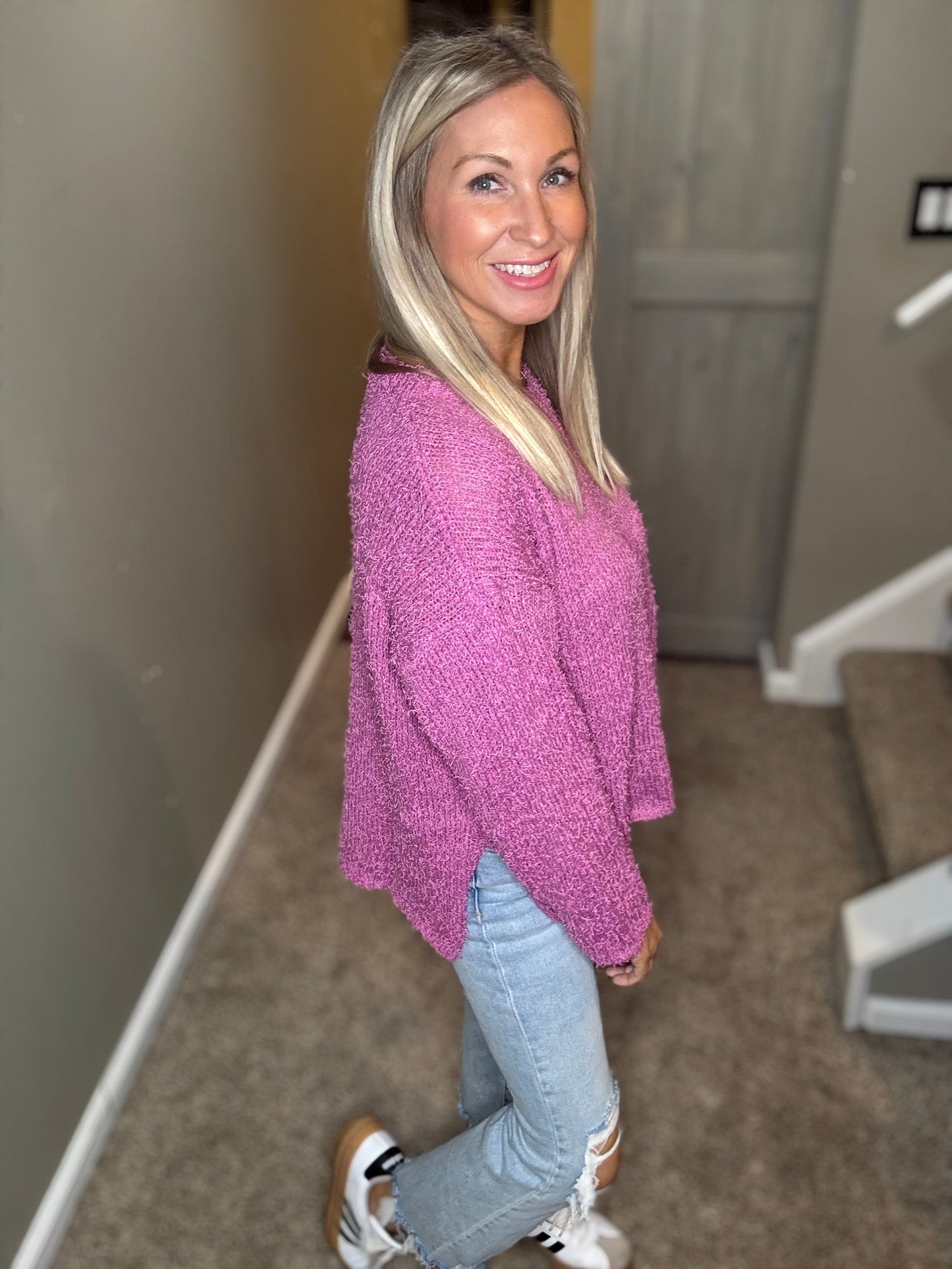 Orchid Boucle Sweater