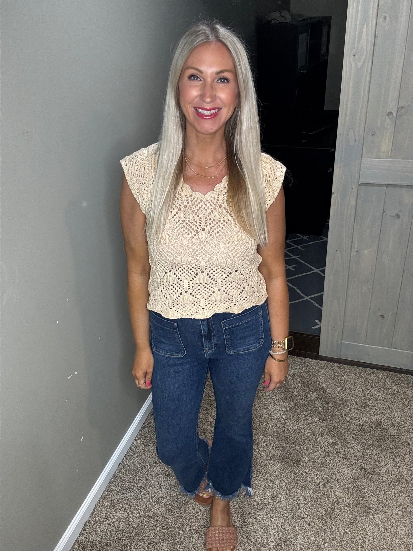 Sand Cap Sleeve Crochet Top