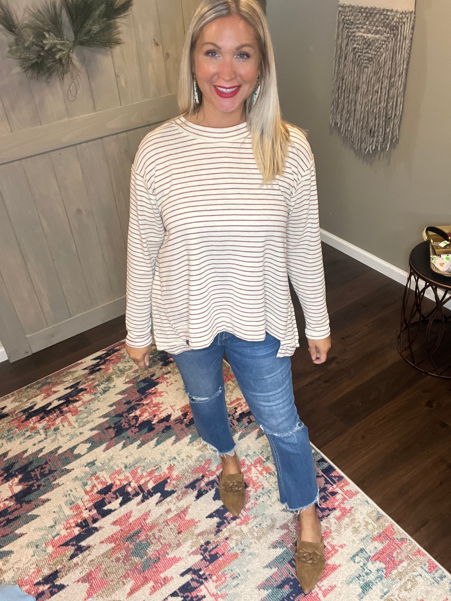 Oatmeal Stripe Top