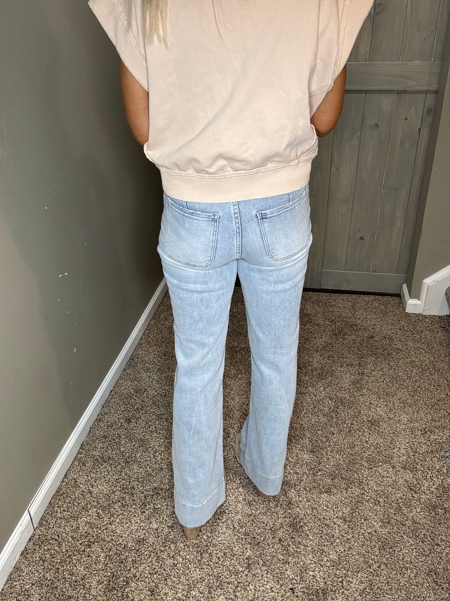 Light Wash Vintage Pocket Flare