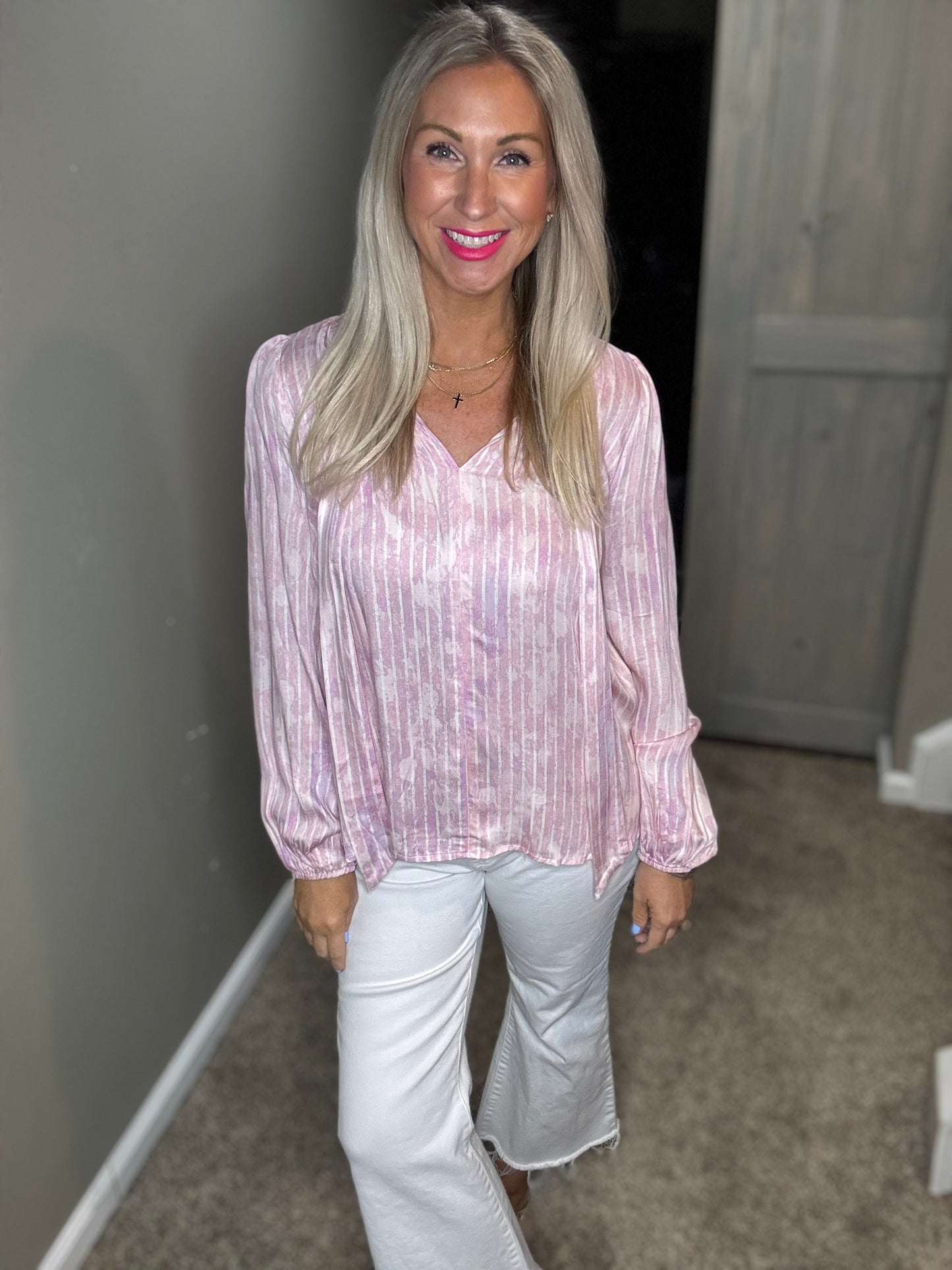 Blush Tie Neck Top