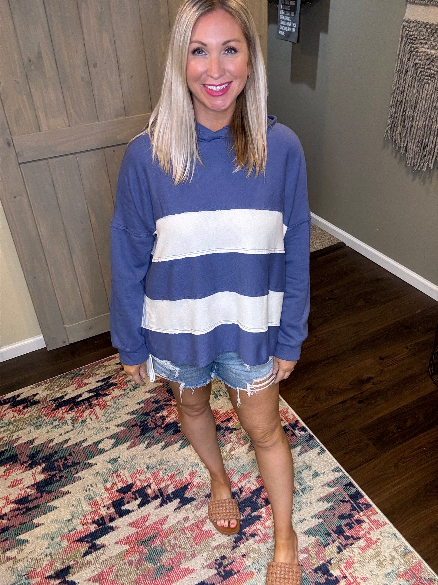Striped French Terry Hoodie