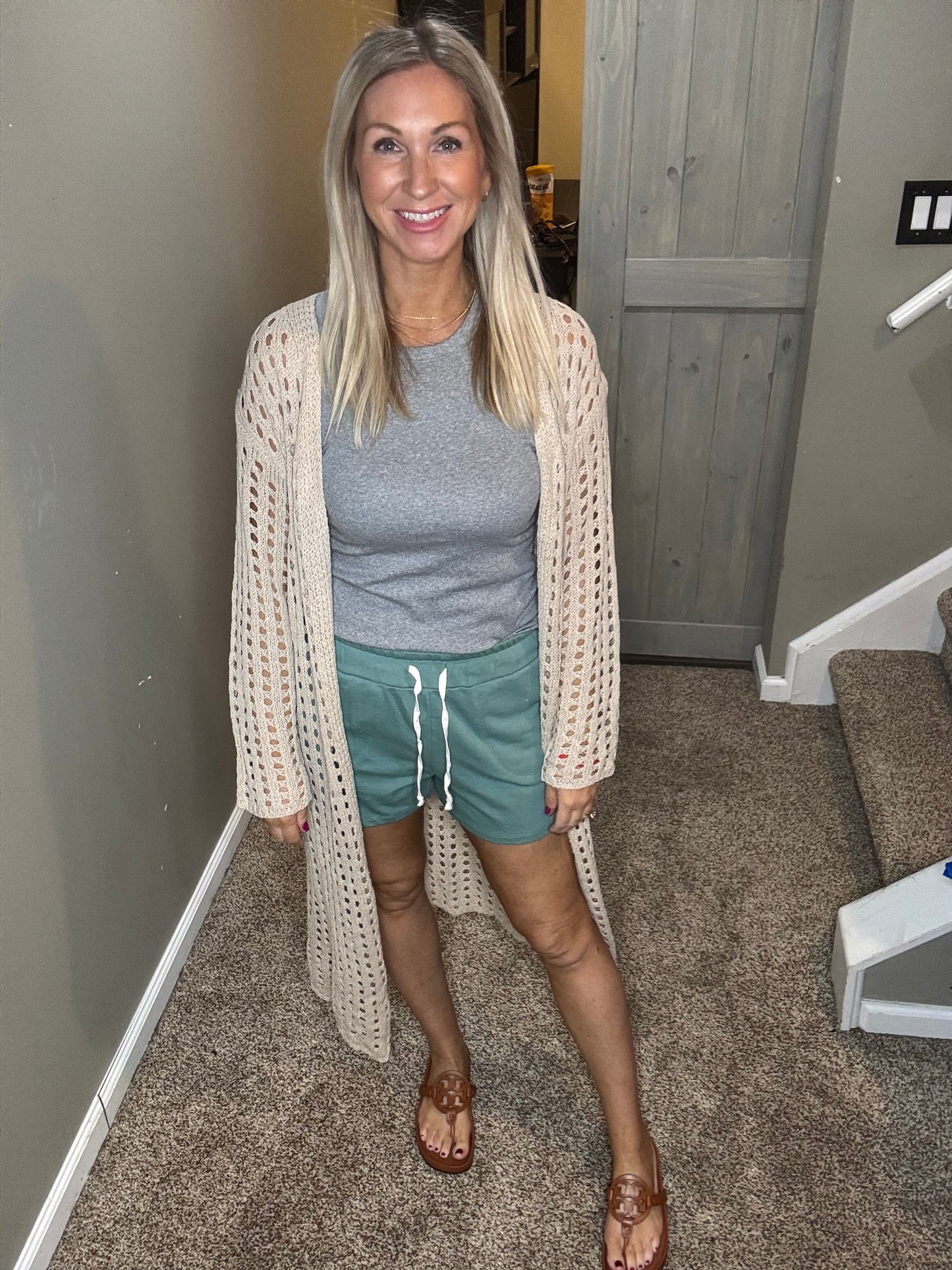 Open Knit Longline Cardigan