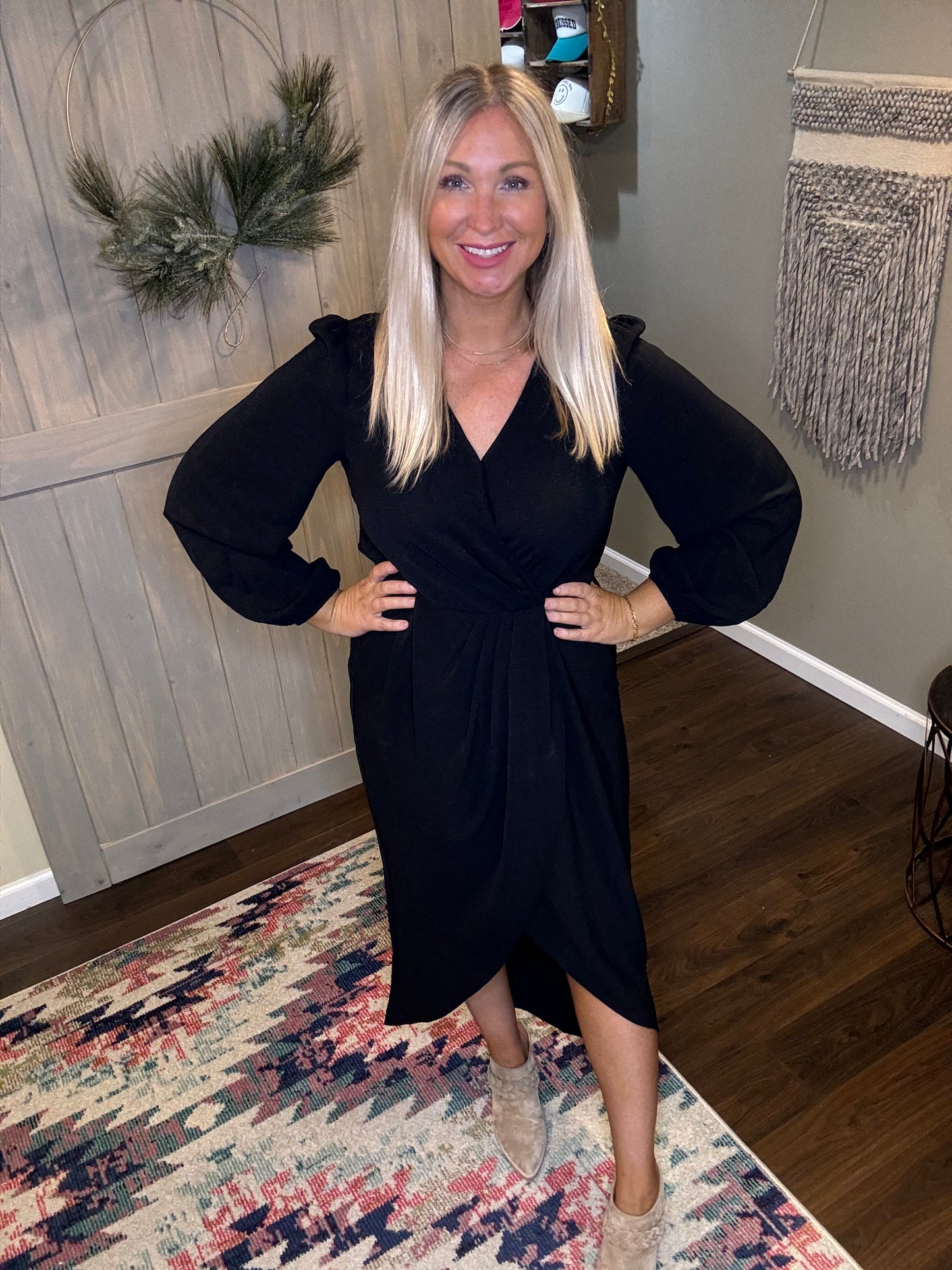 Wrap Tulip Midi Dress