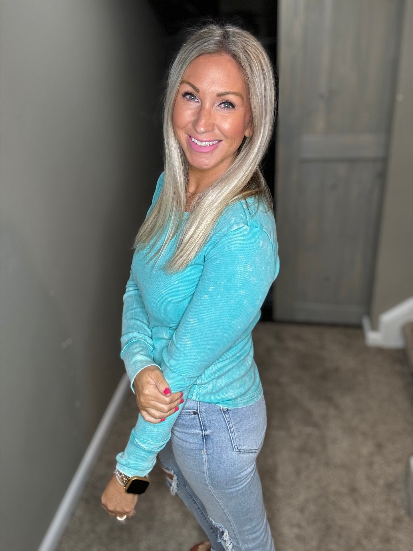 Seafoam Ribbed Top