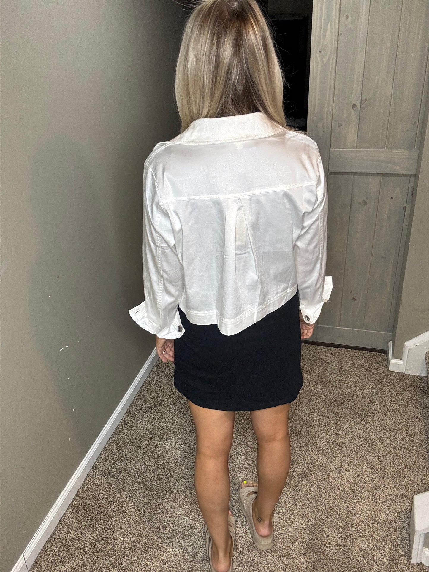 White Cropped Jacket