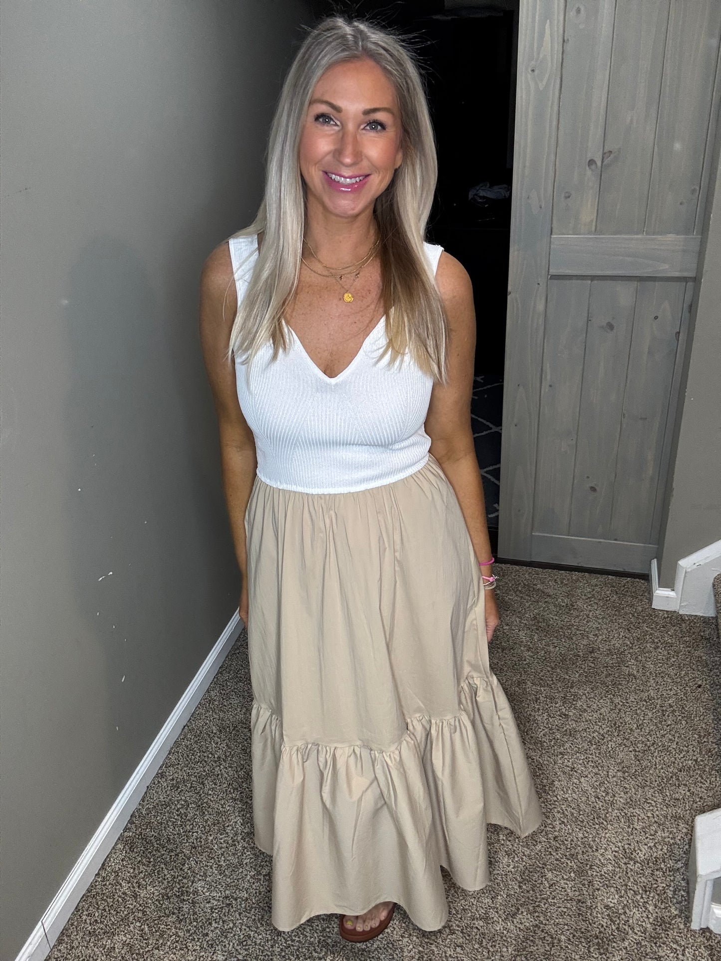 Sand Sweater Tank Maxi Dress