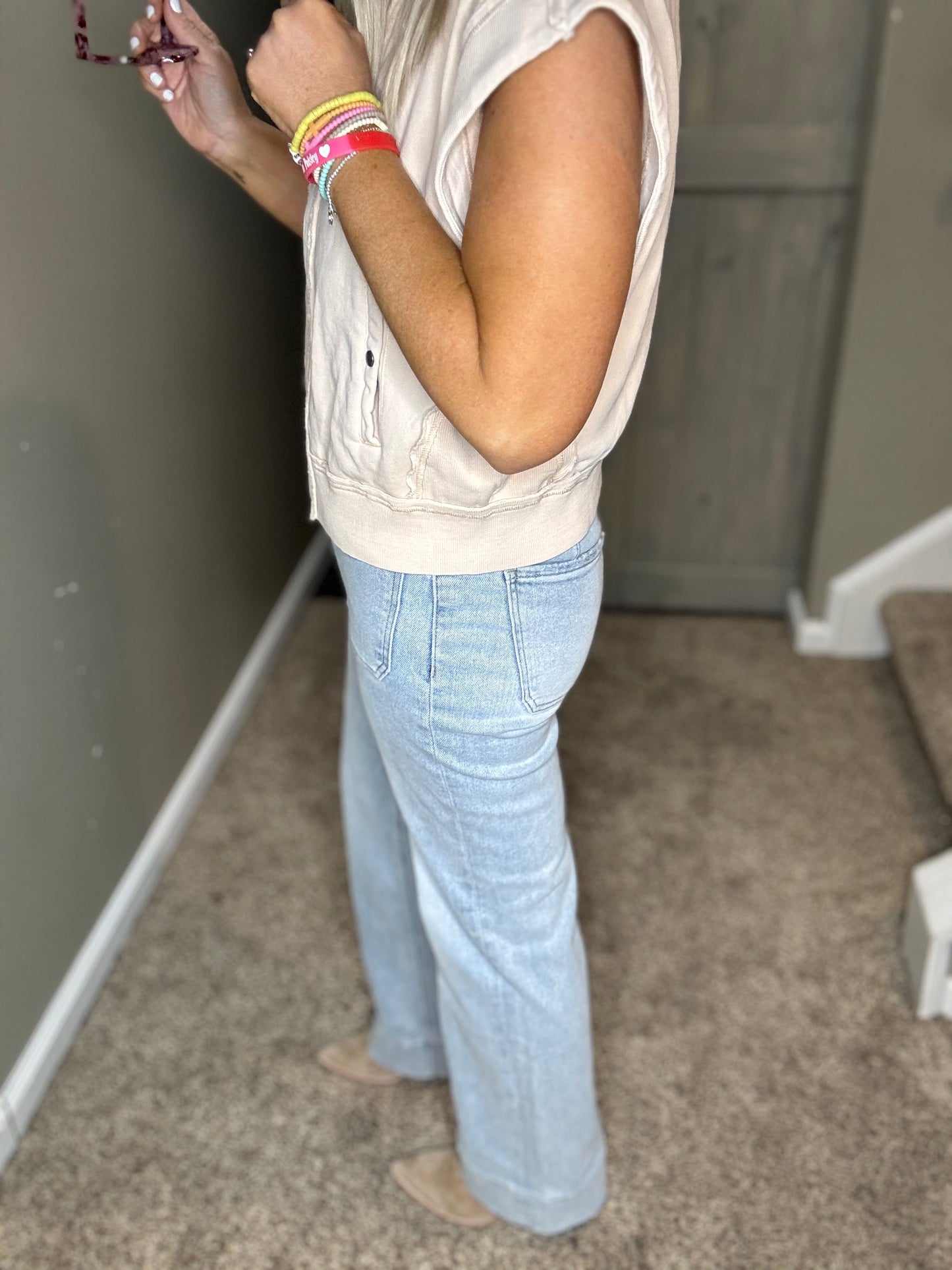 Light Wash Vintage Pocket Flare