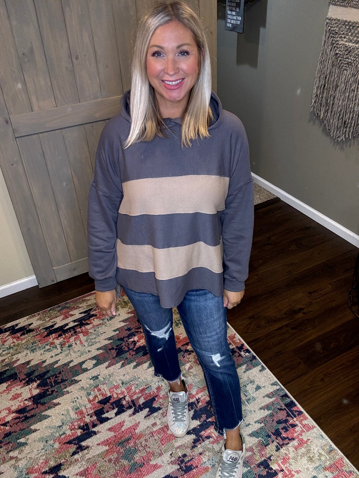 Striped French Terry Hoodie