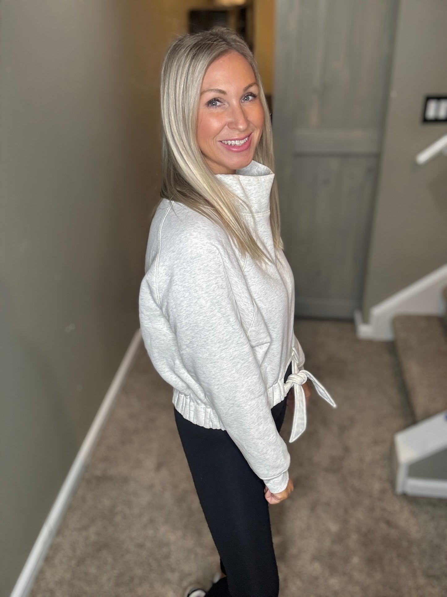 Tie Front Sweatshirt