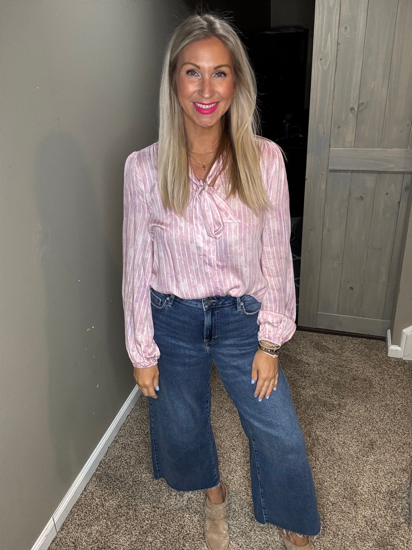 Blush Tie Neck Top
