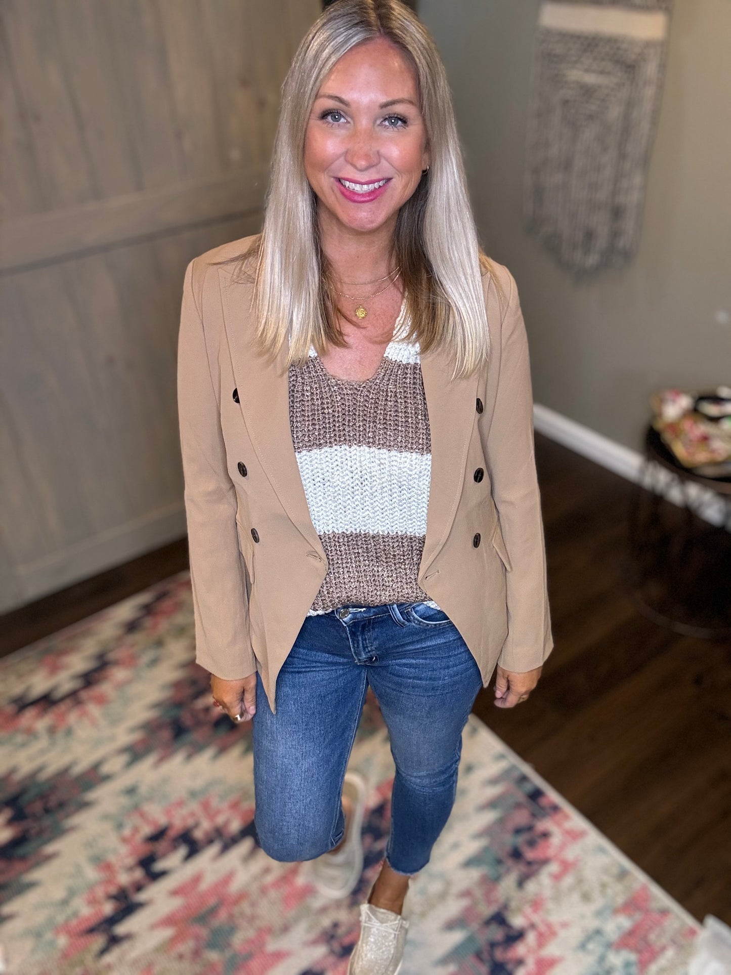 Sleeveless Striped Sweater