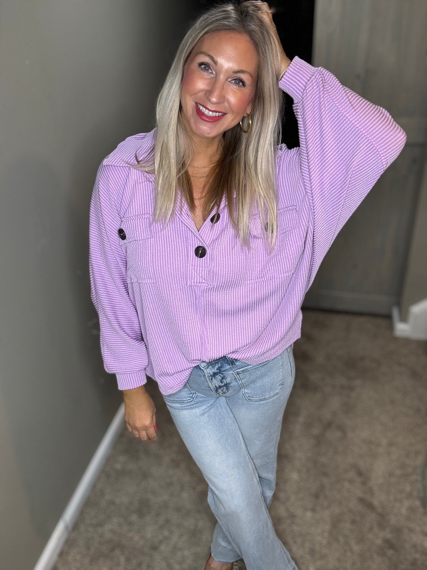Lavender Collar Top