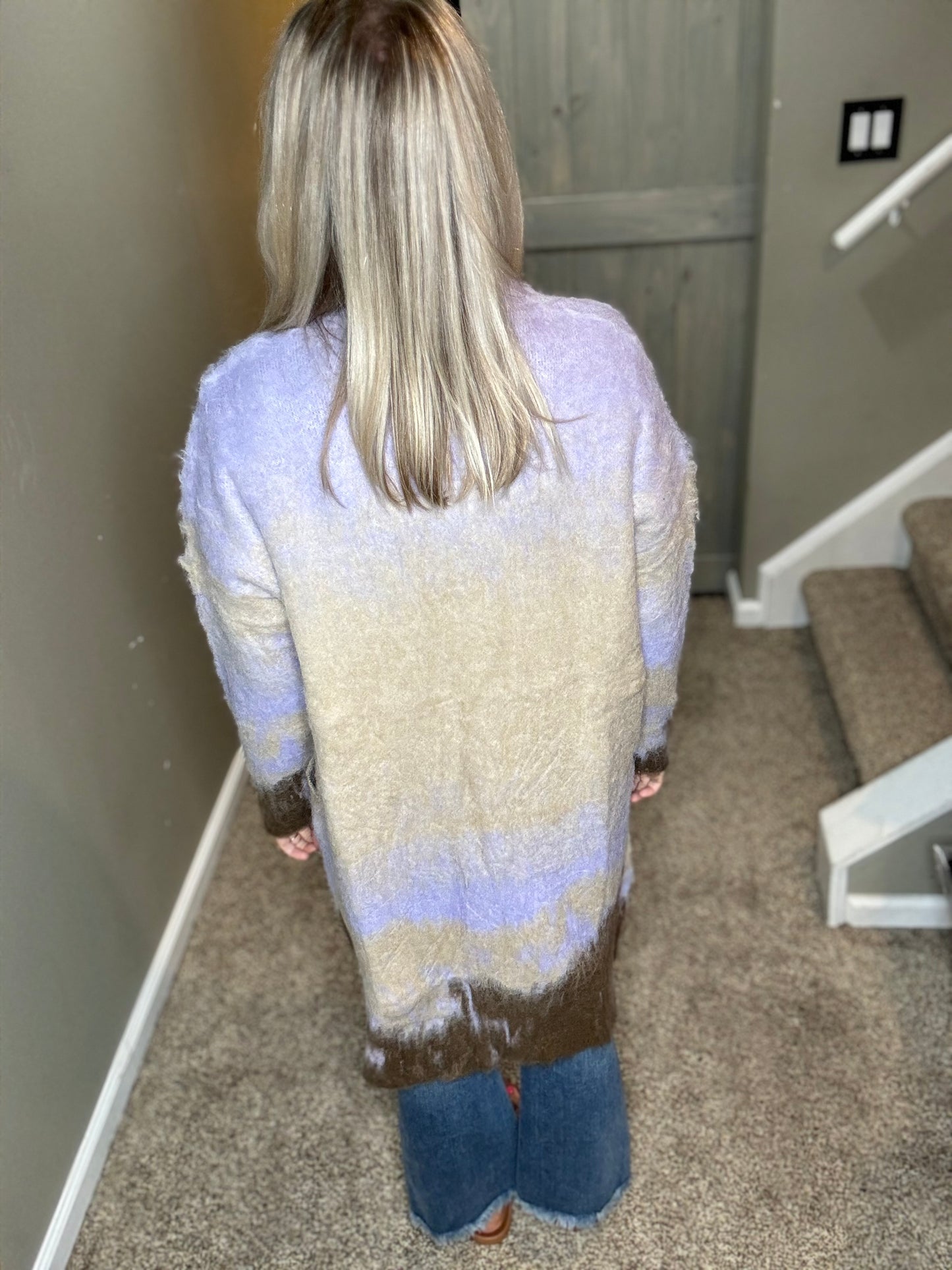 Lavender Taupe Sweater Coat