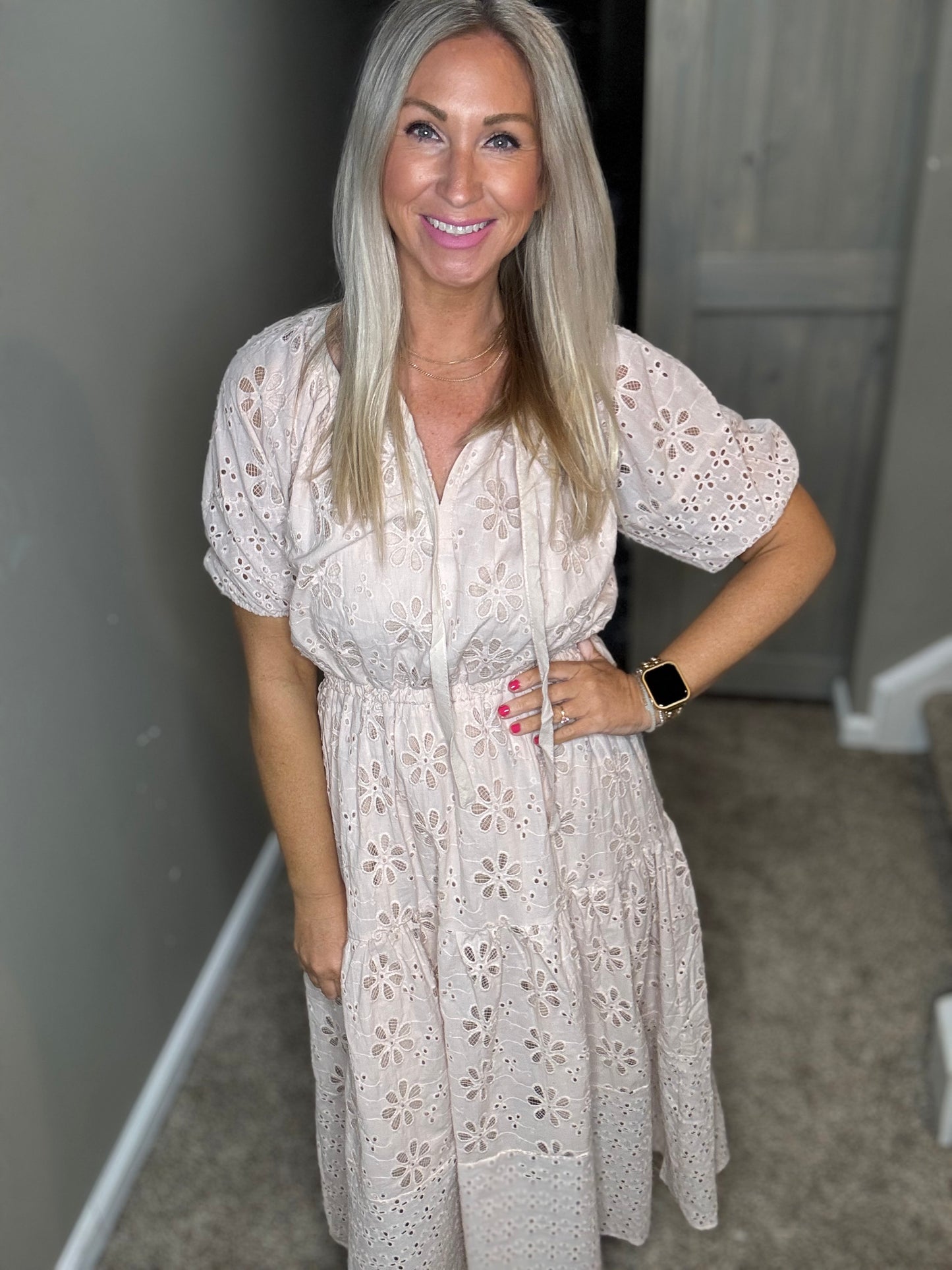 French Vanilla Eyelet Dress