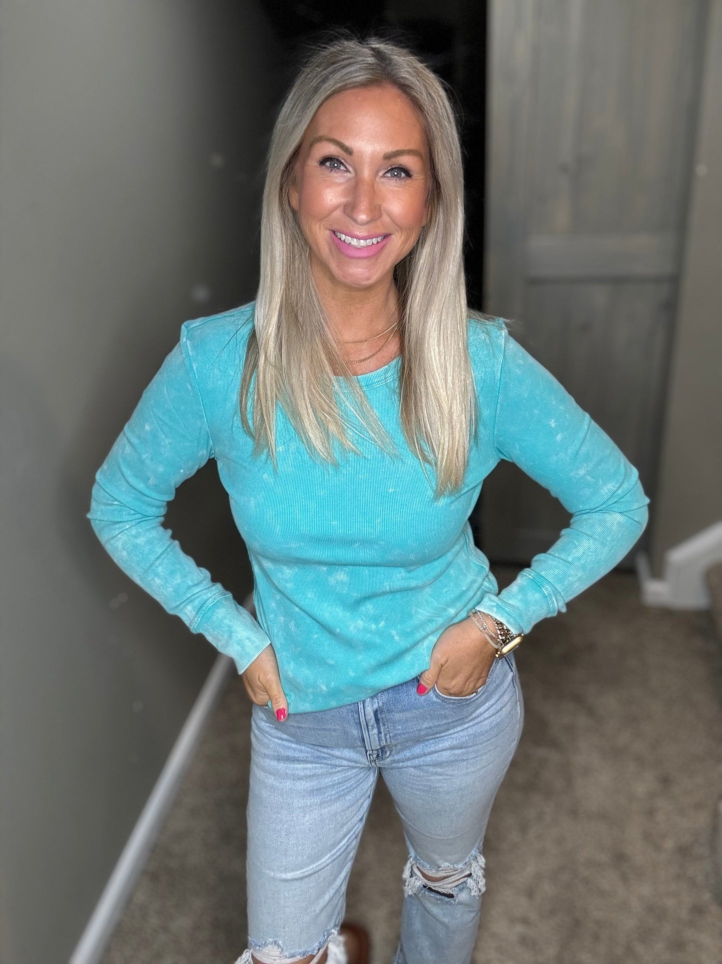 Seafoam Ribbed Top