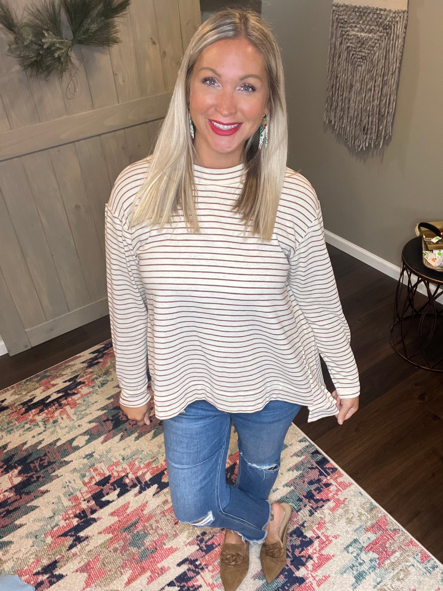 Oatmeal Stripe Top