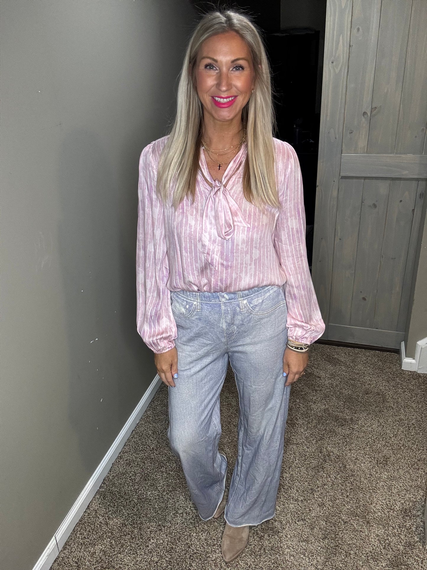 Blush Tie Neck Top