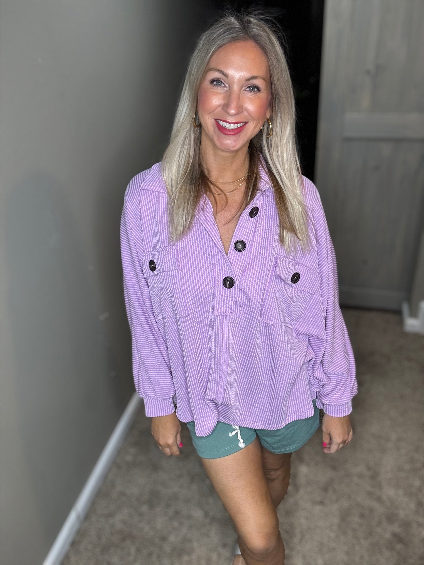 Lavender Collar Top