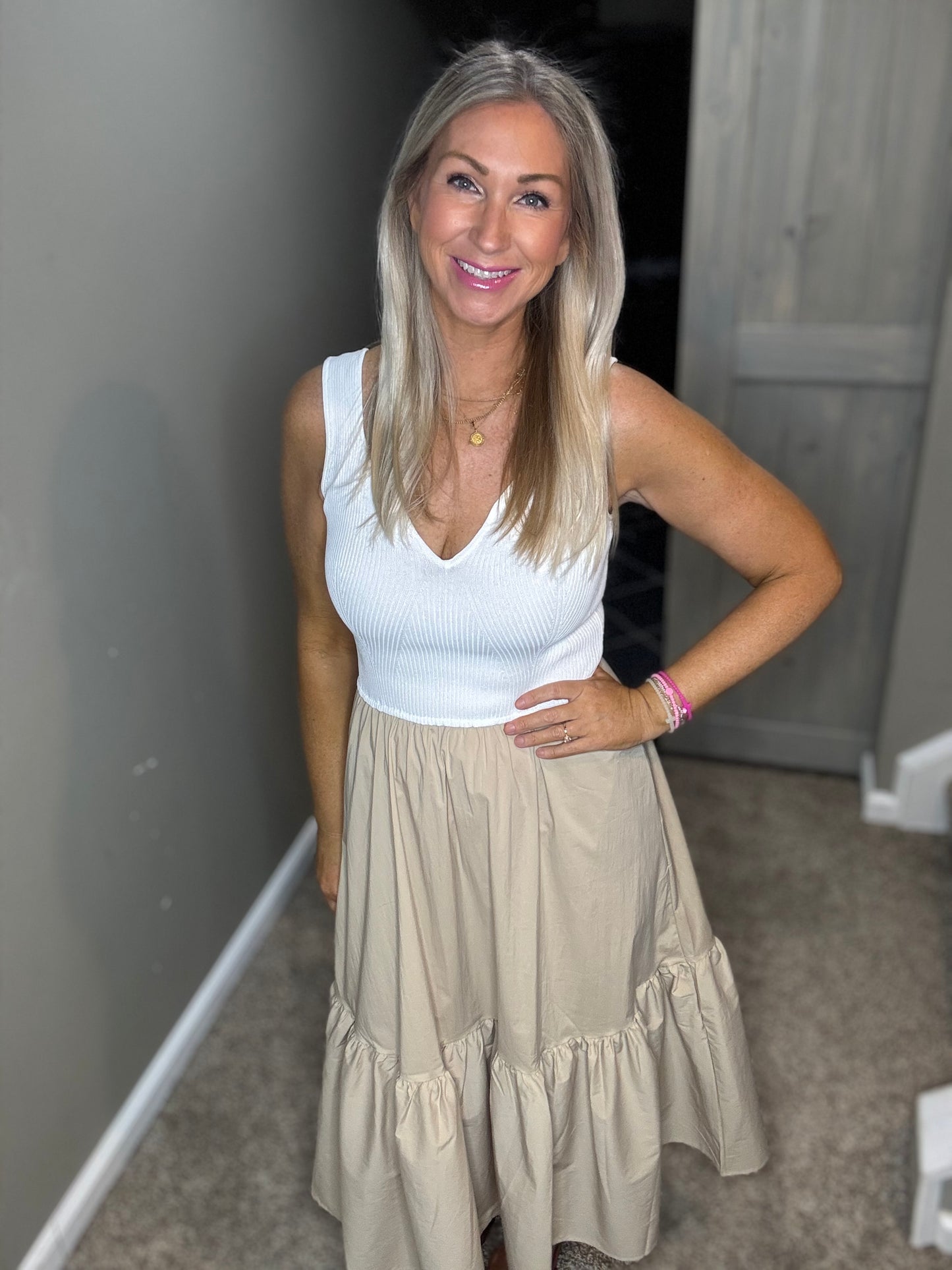 Sand Sweater Tank Maxi Dress