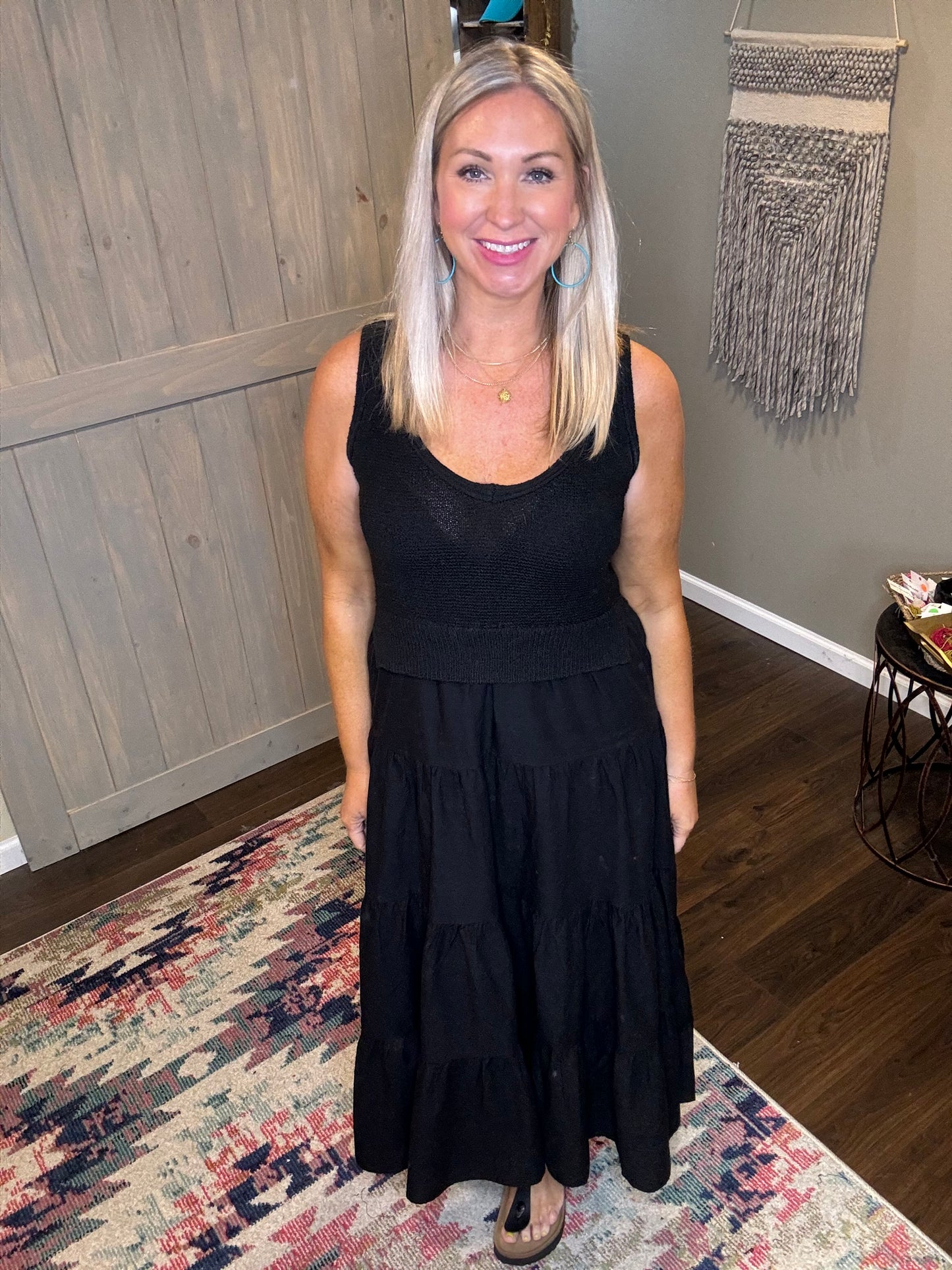 Black Sweater Tank Maxi Dress