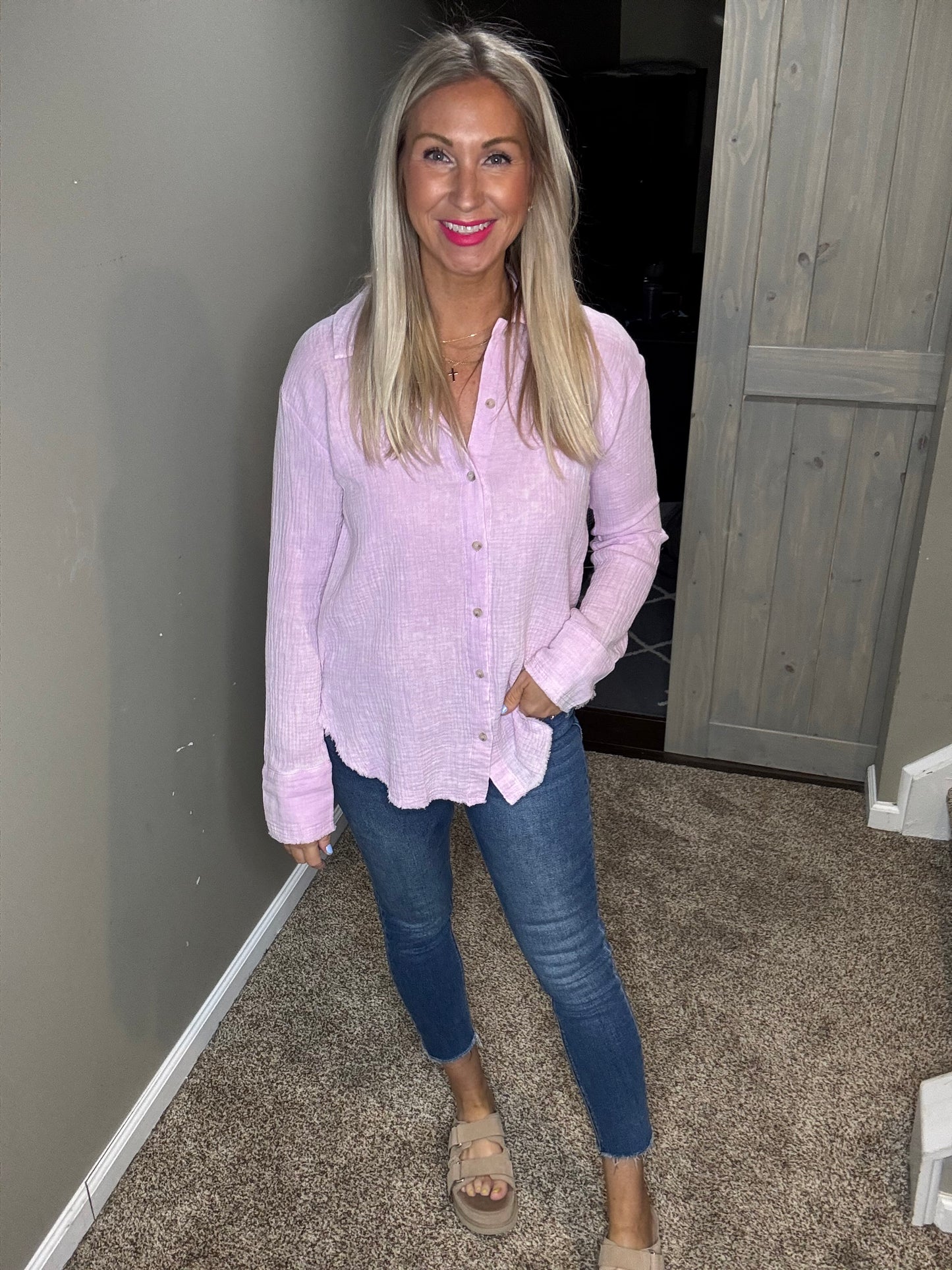 Lavender Gauze Top