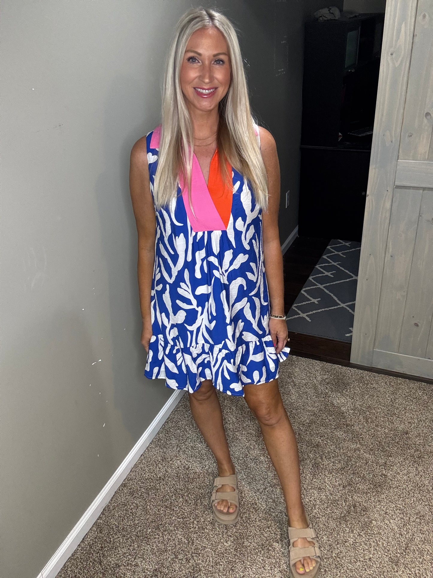 Collar Royal Print Dress