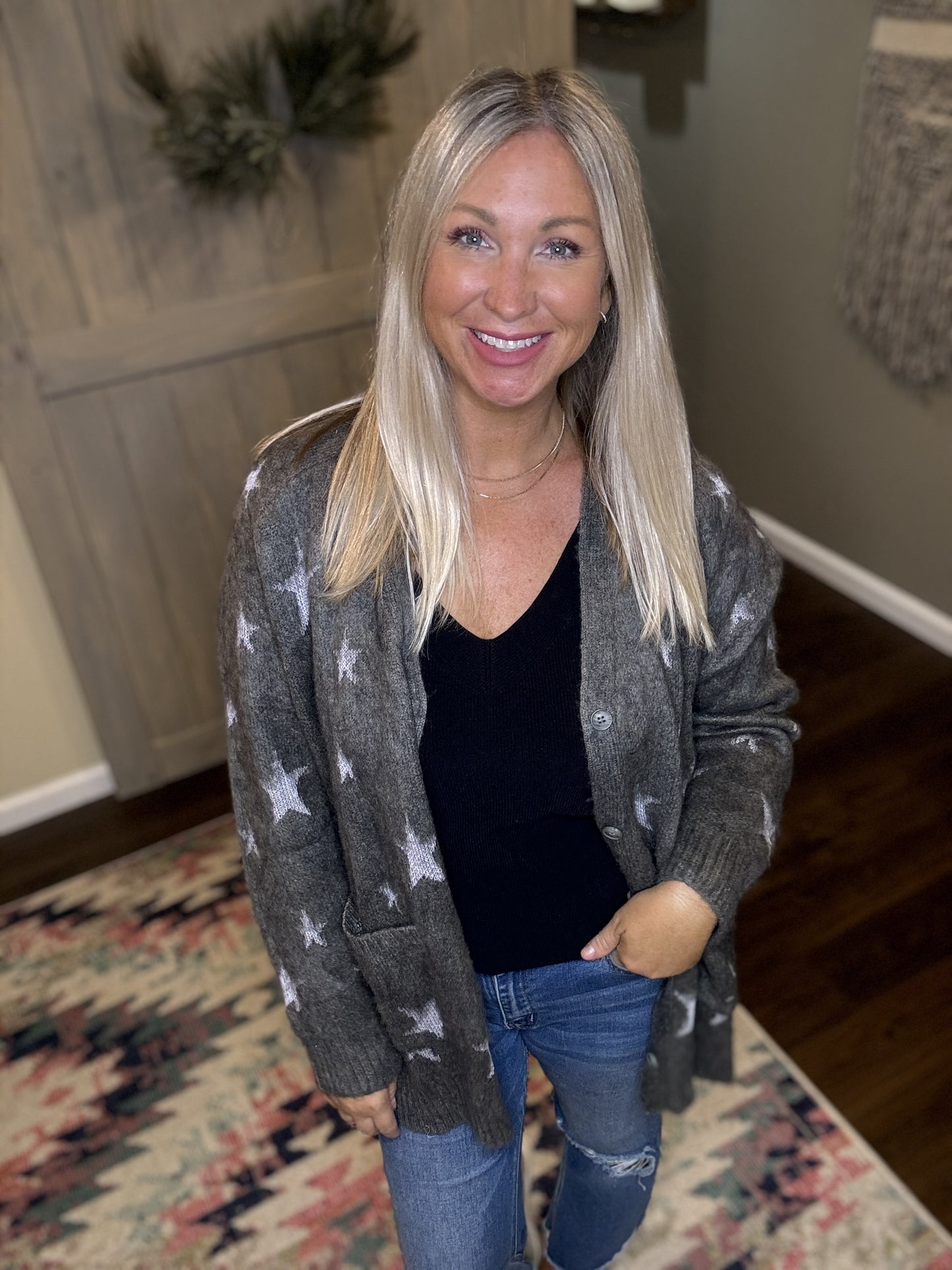 Charcoal Star Cardigan