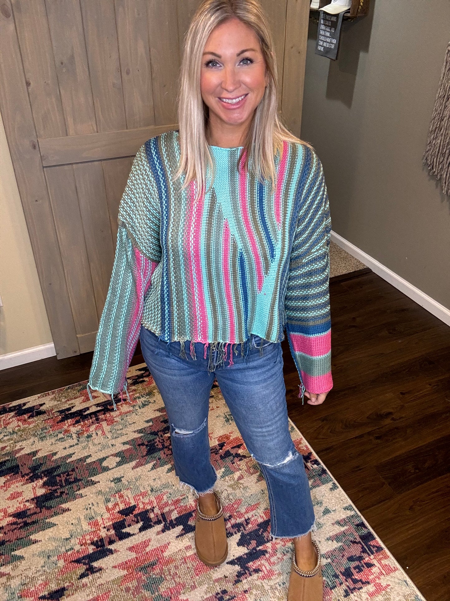 Turquoise Boho Sweater