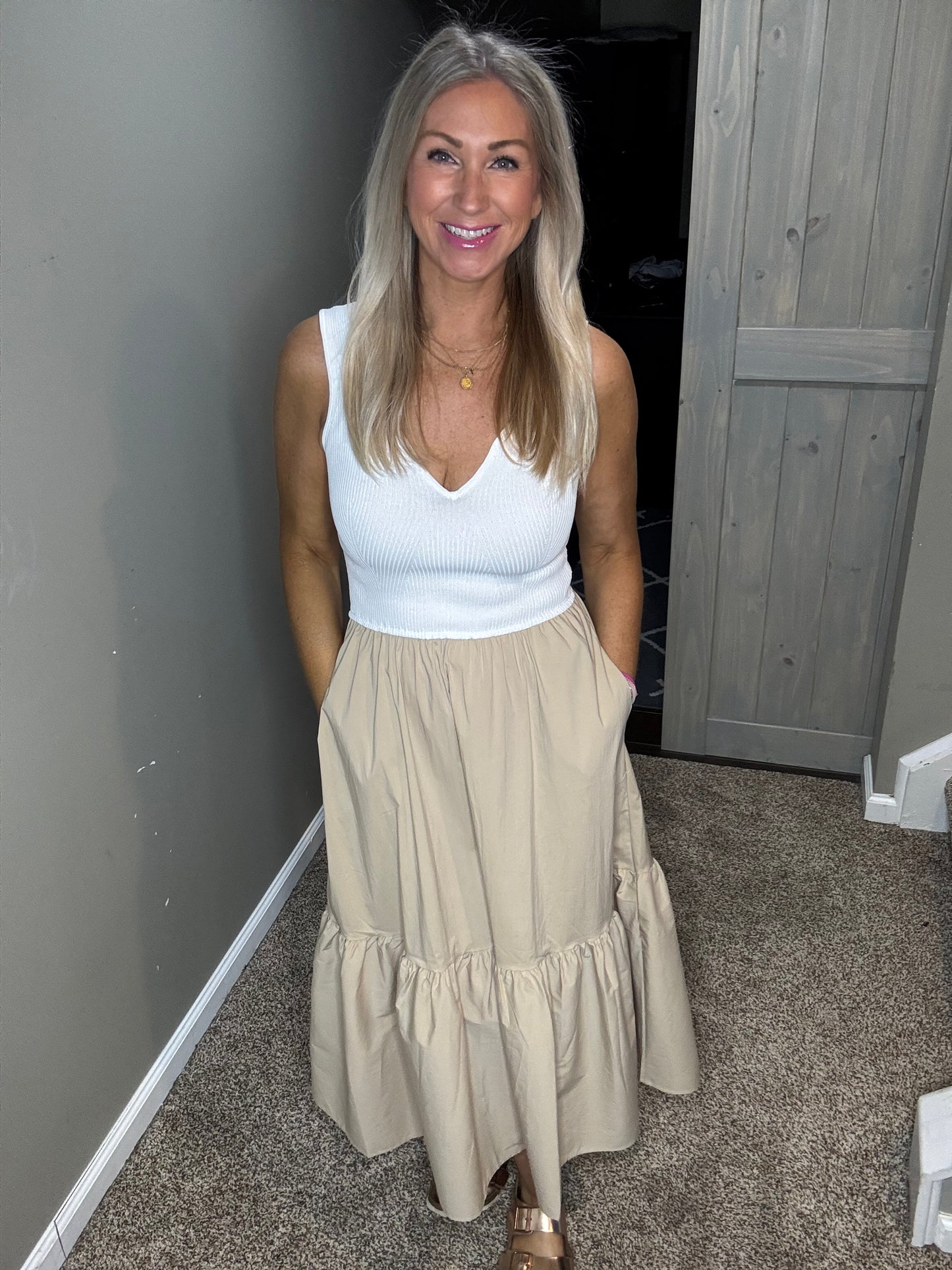 Sand Sweater Tank Maxi Dress