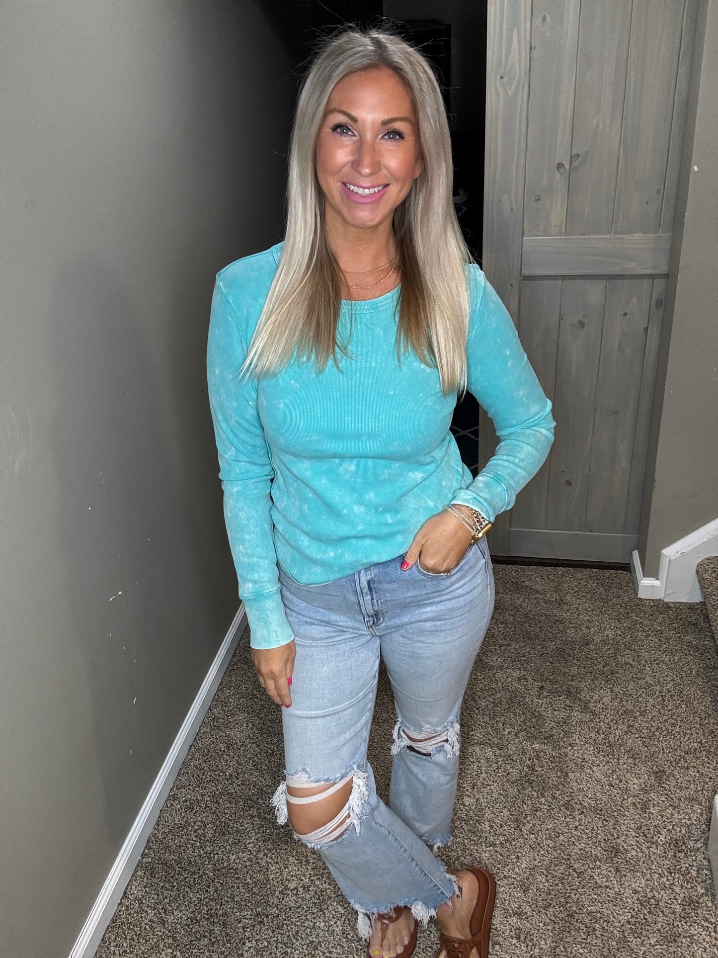Seafoam Ribbed Top