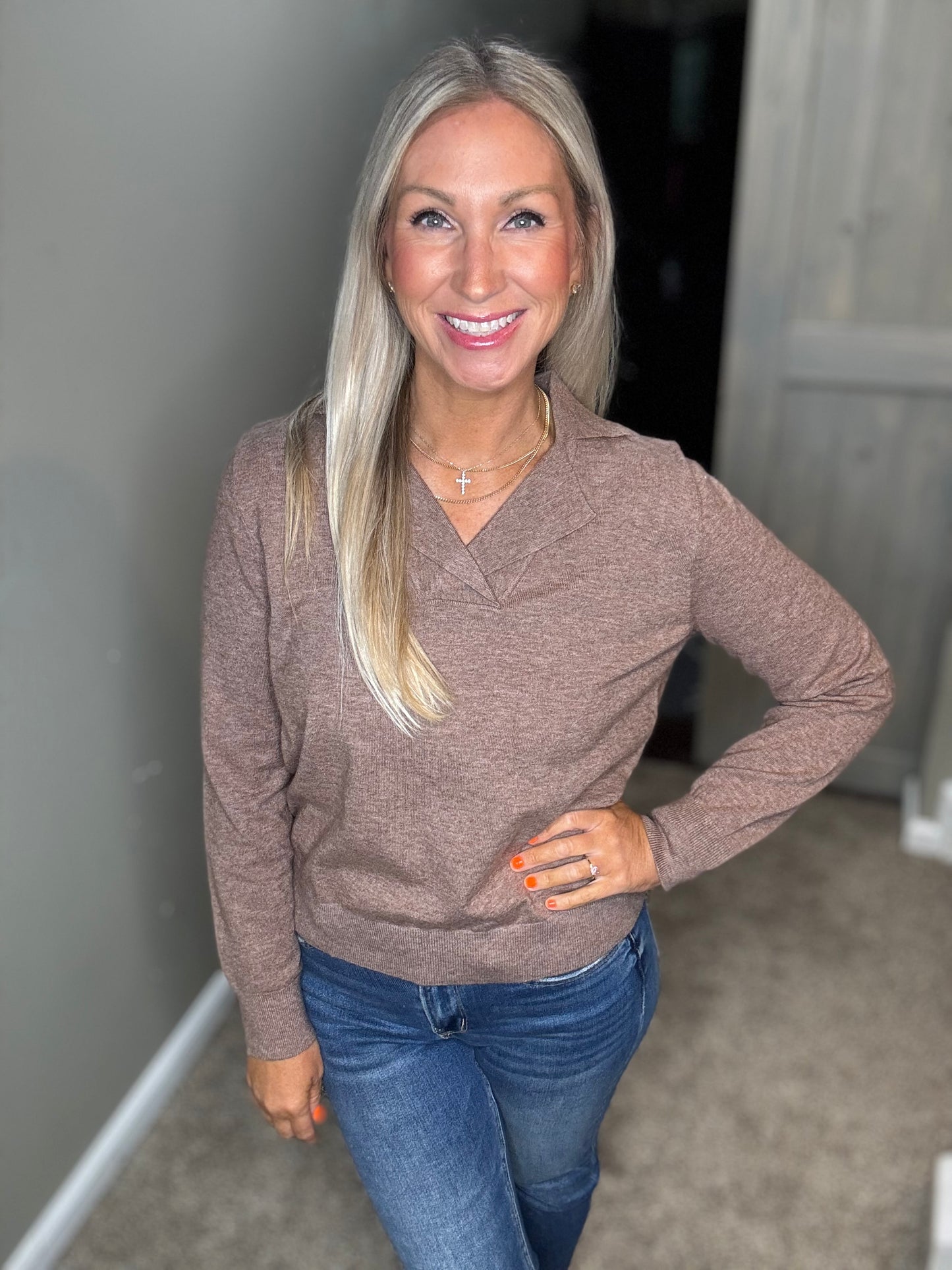Mocha Collar Sweater