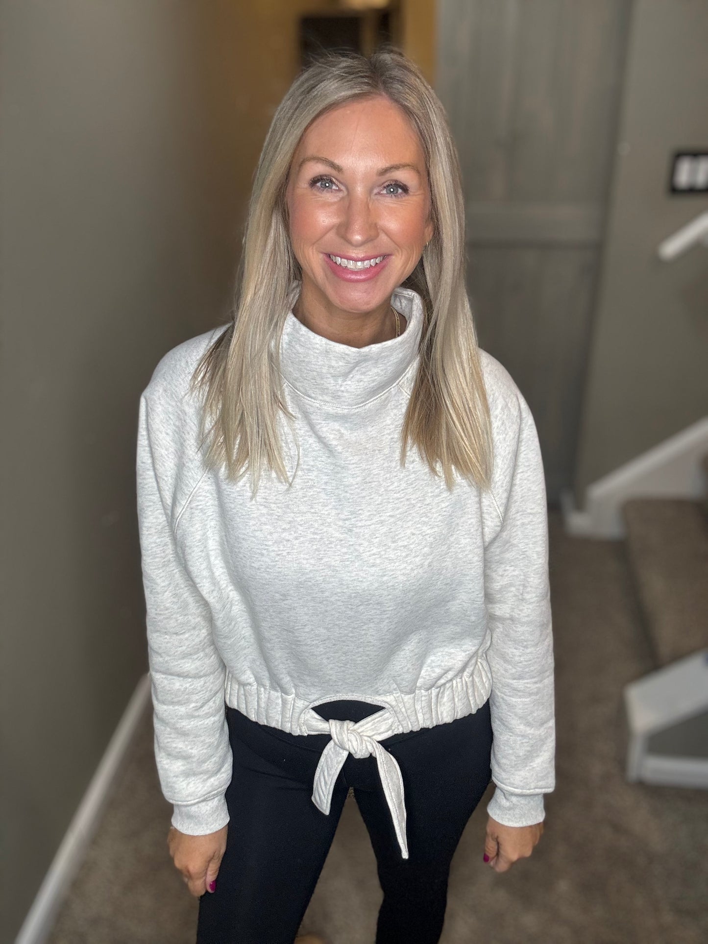 Tie Front Sweatshirt