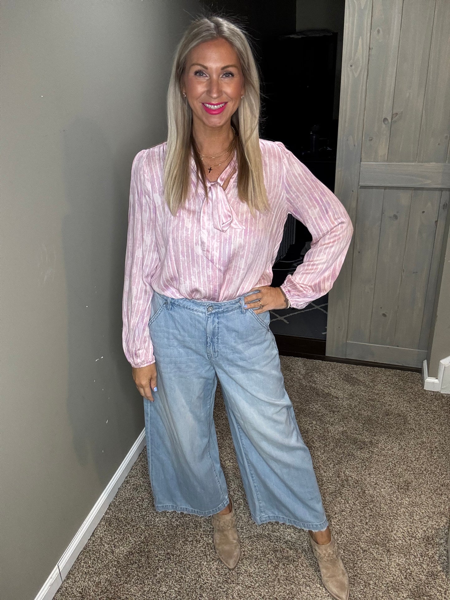 Blush Tie Neck Top