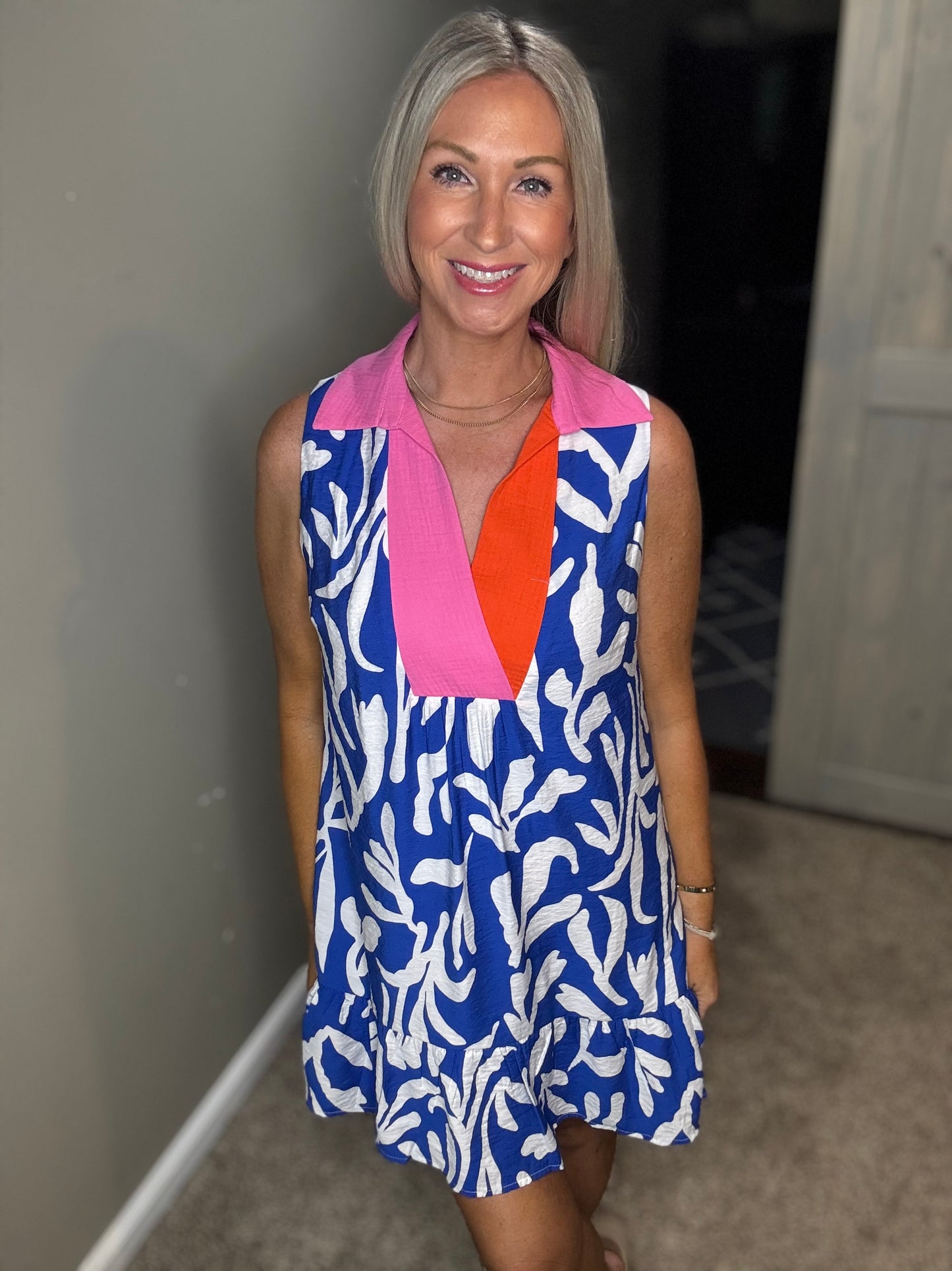 Collar Royal Print Dress