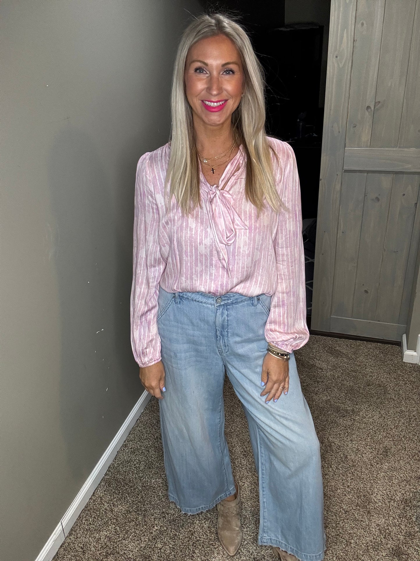 Blush Tie Neck Top