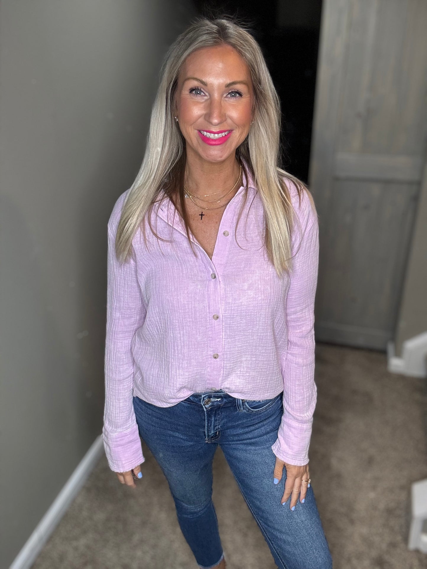 Lavender Gauze Top