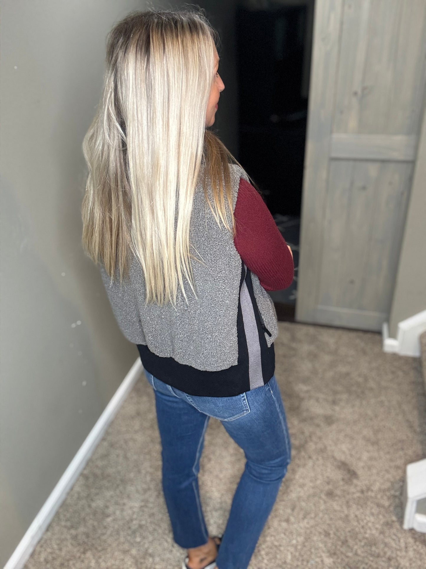 Grey Black Vest