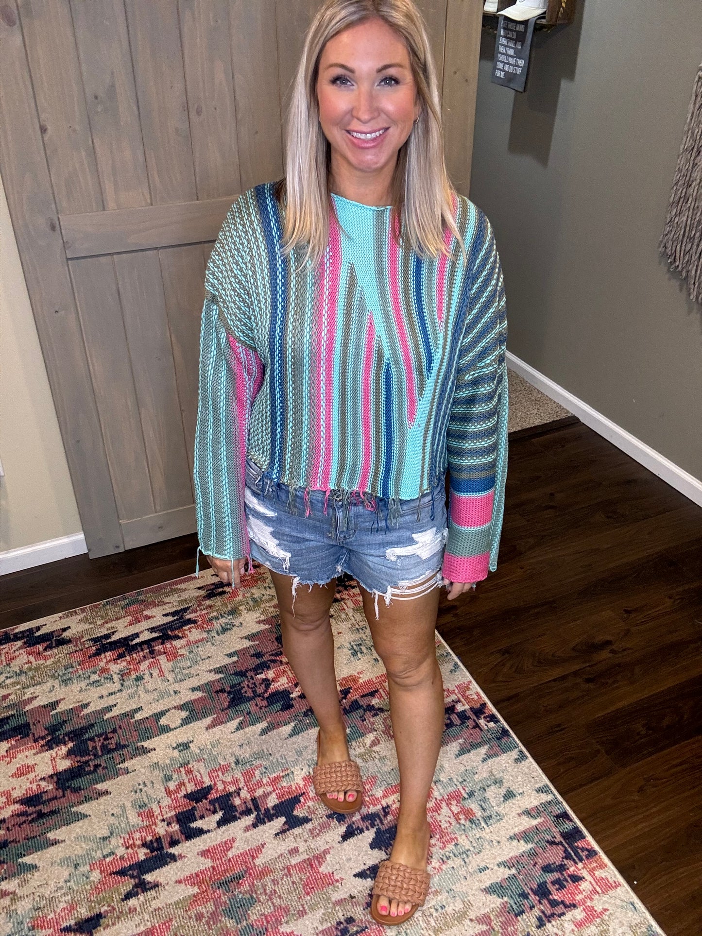 Turquoise Boho Sweater