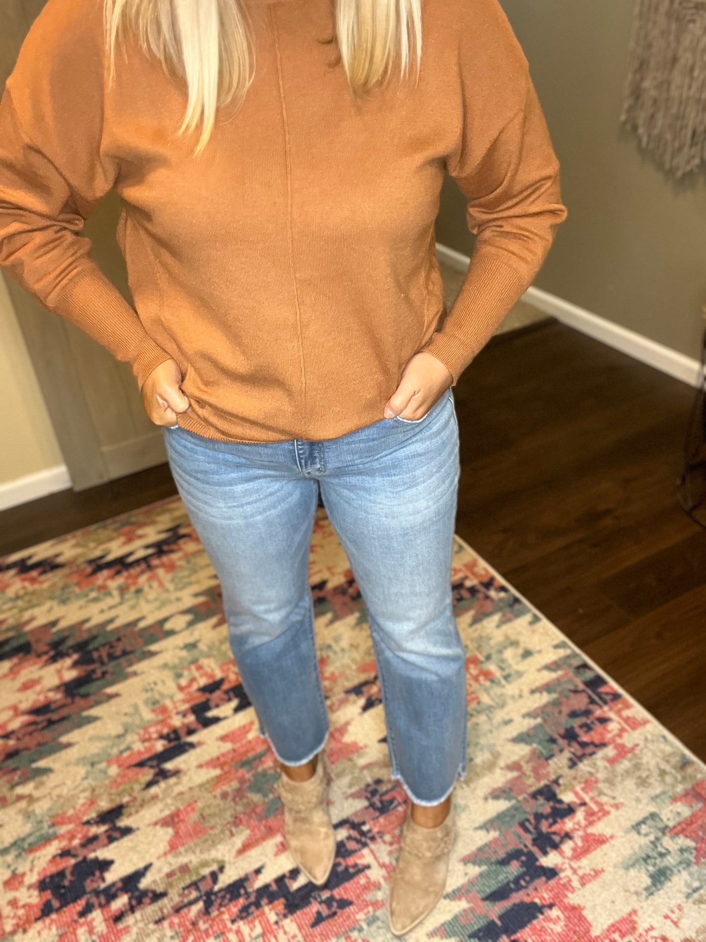 High Rise Crop Flare Denim