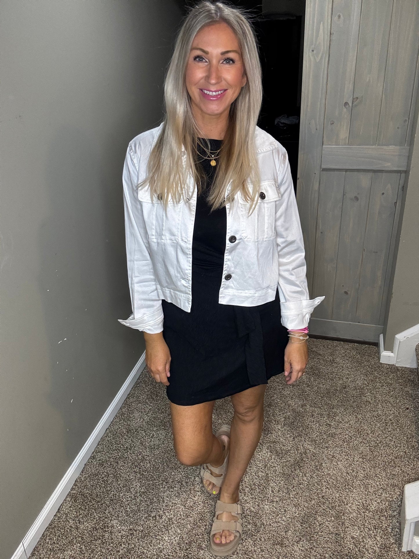 White Cropped Jacket