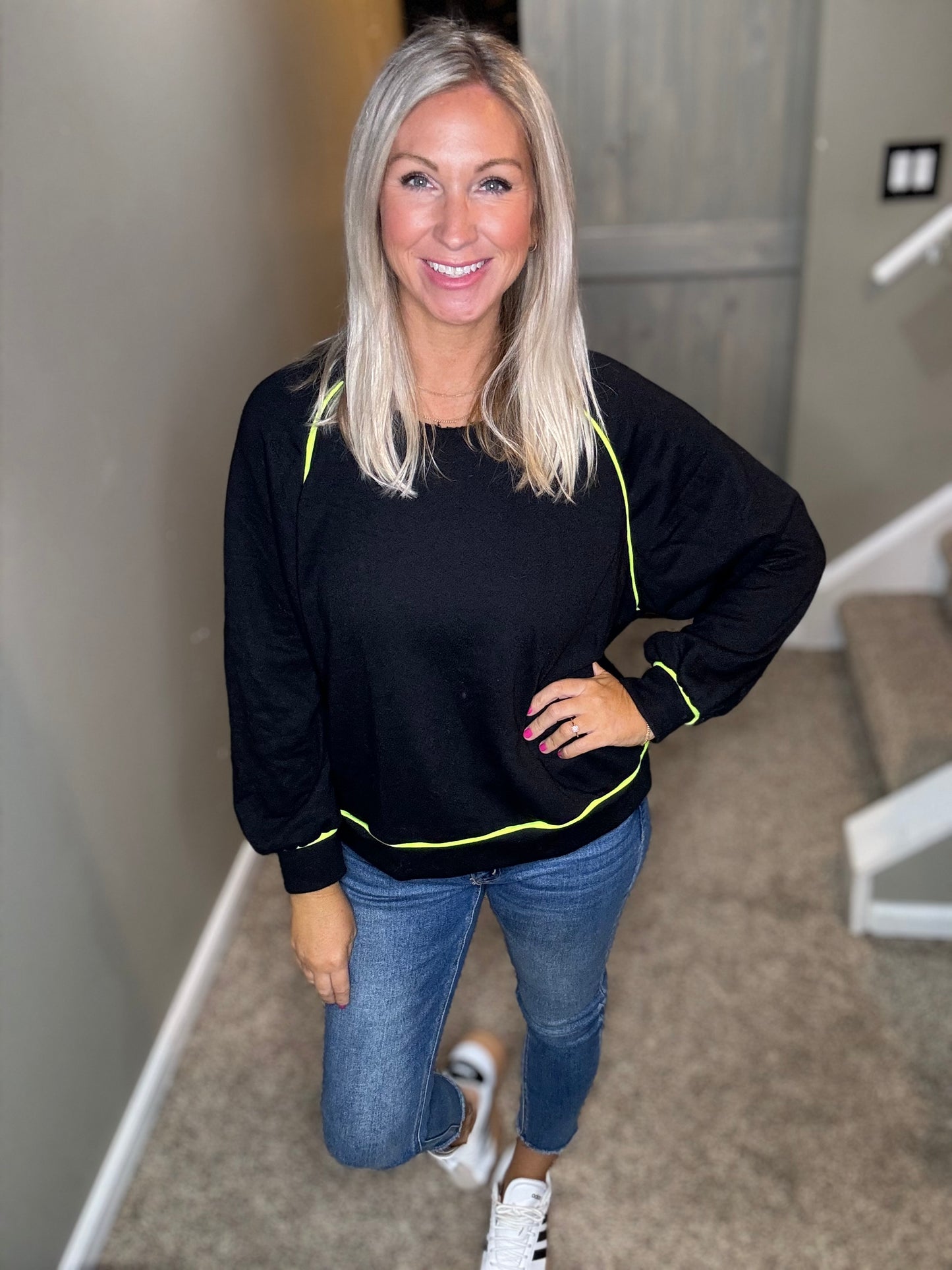 Black Neon Detail Sweatshirt