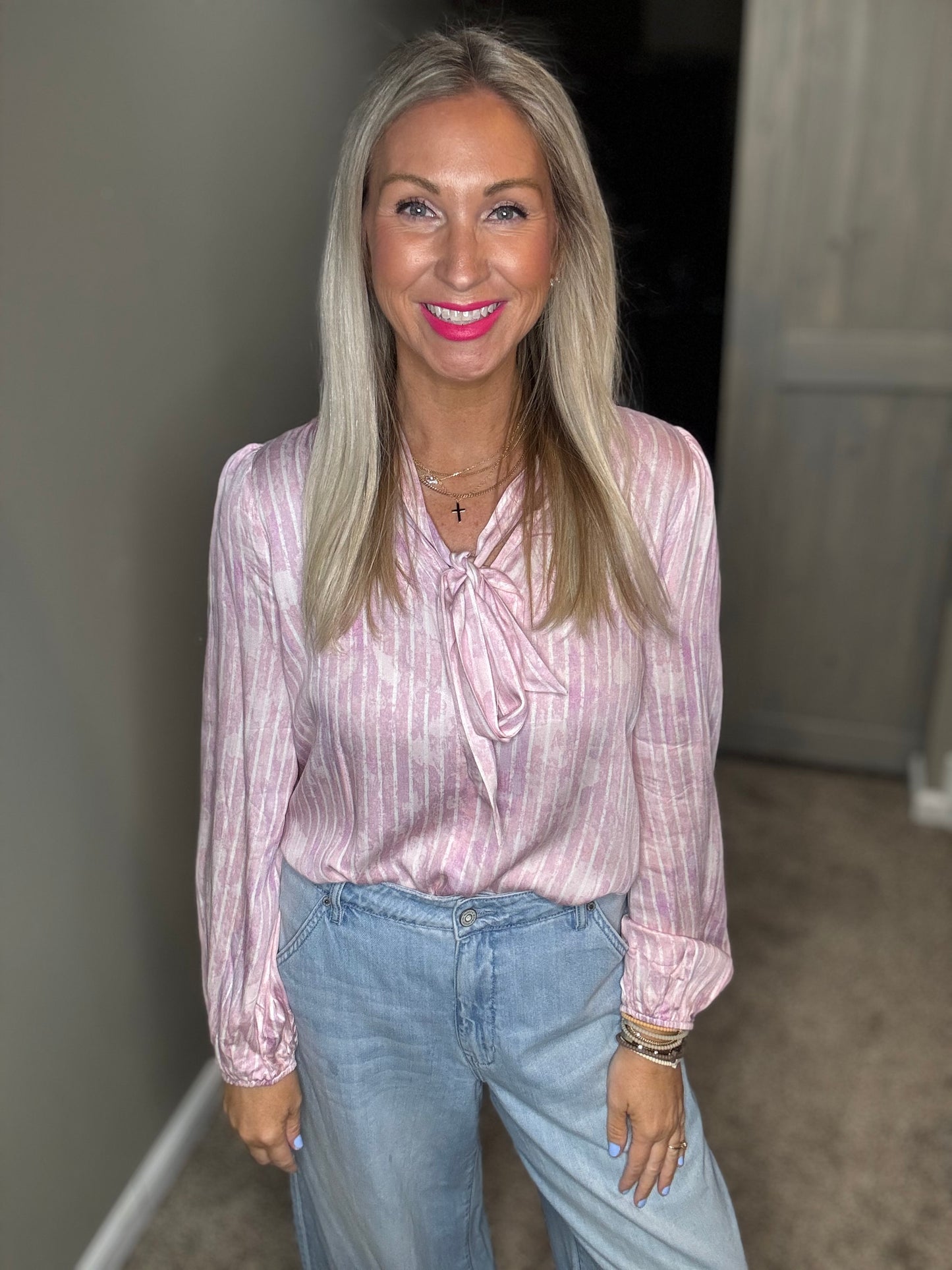 Blush Tie Neck Top