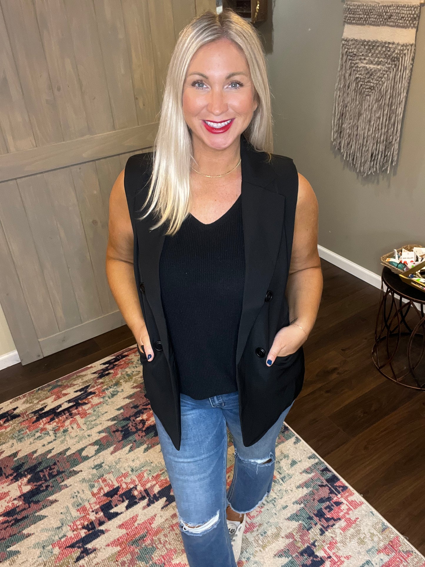 Double Breasted Blazer Vest