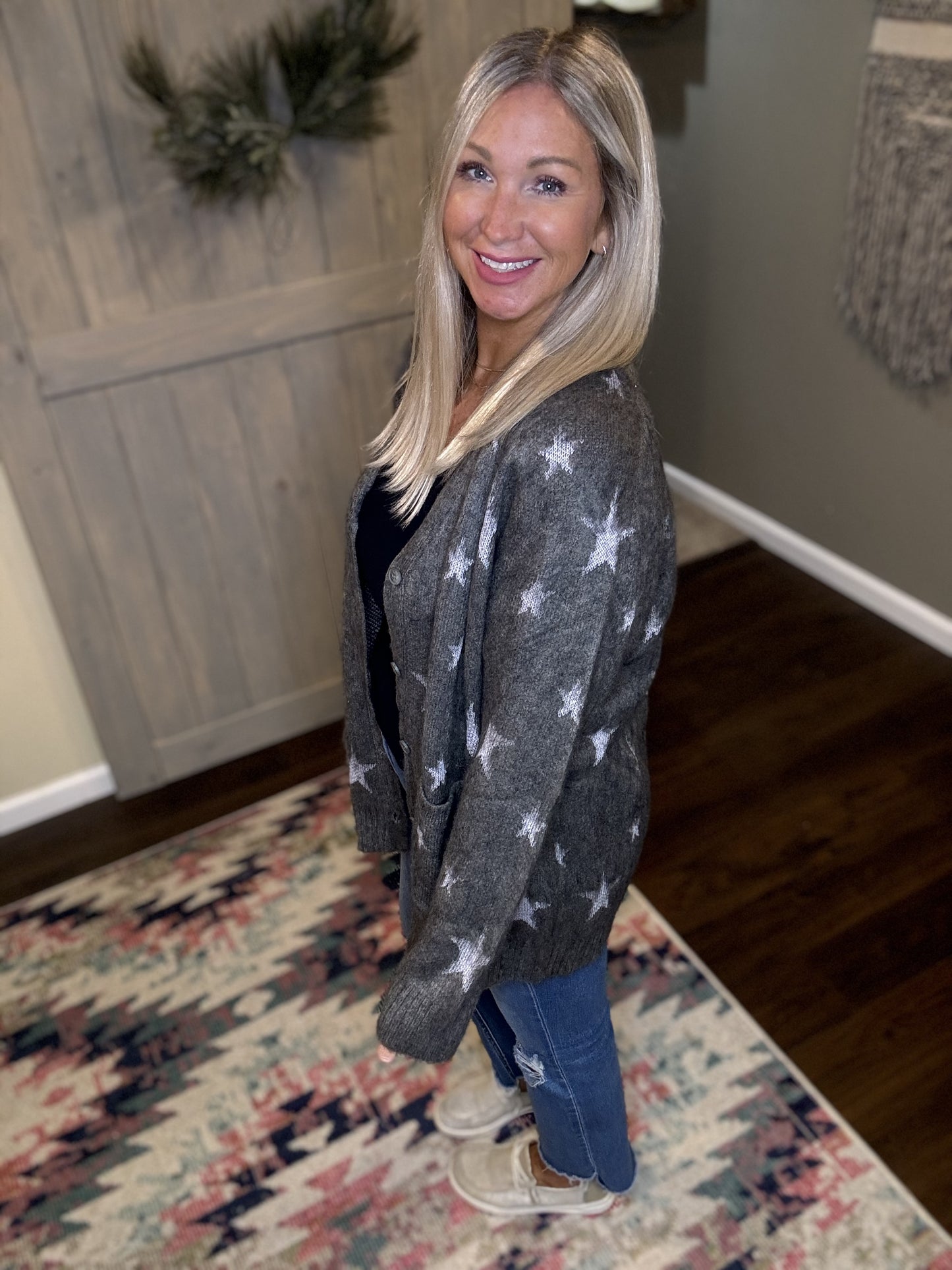 Charcoal Star Cardigan