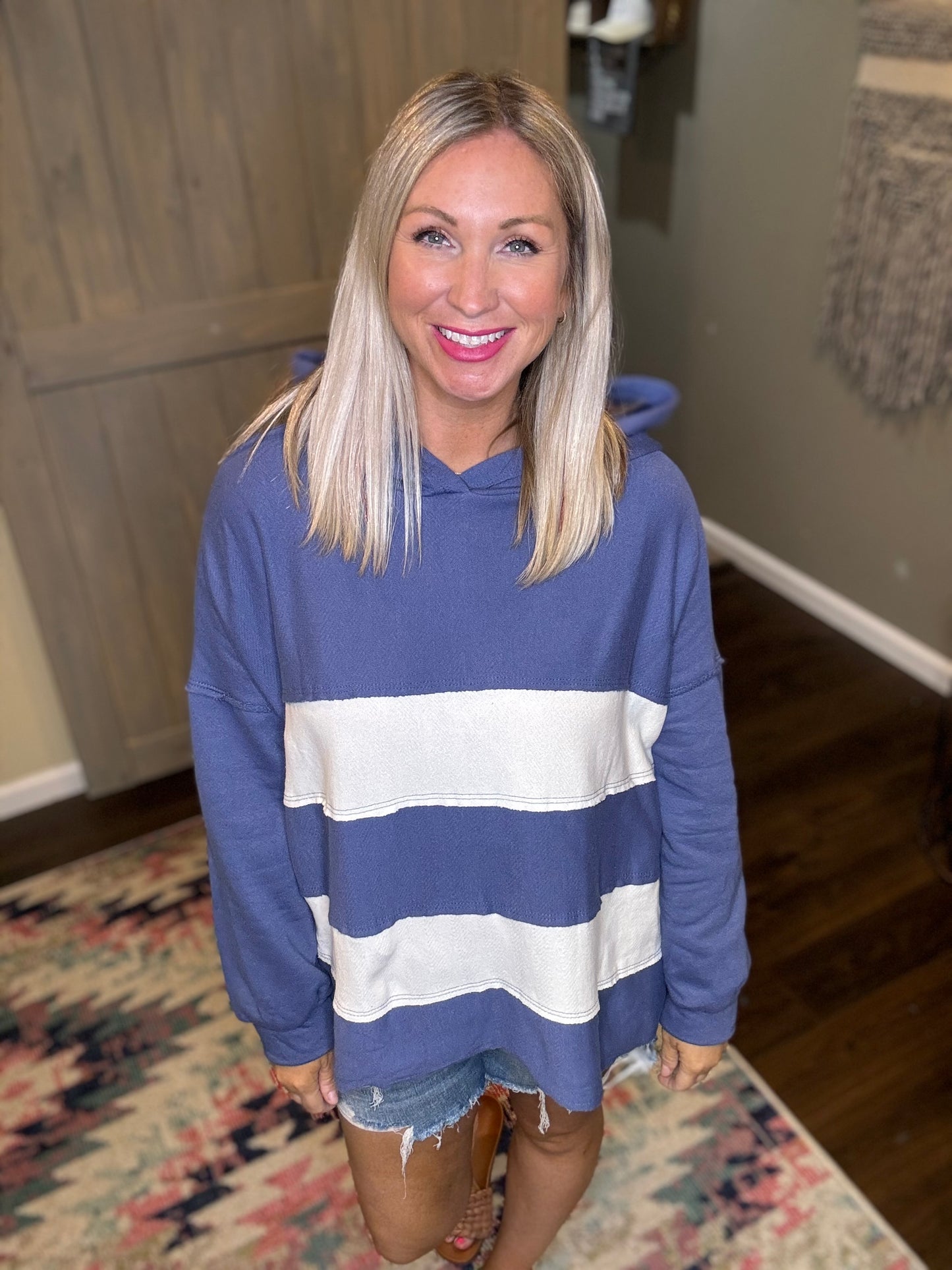 Striped French Terry Hoodie