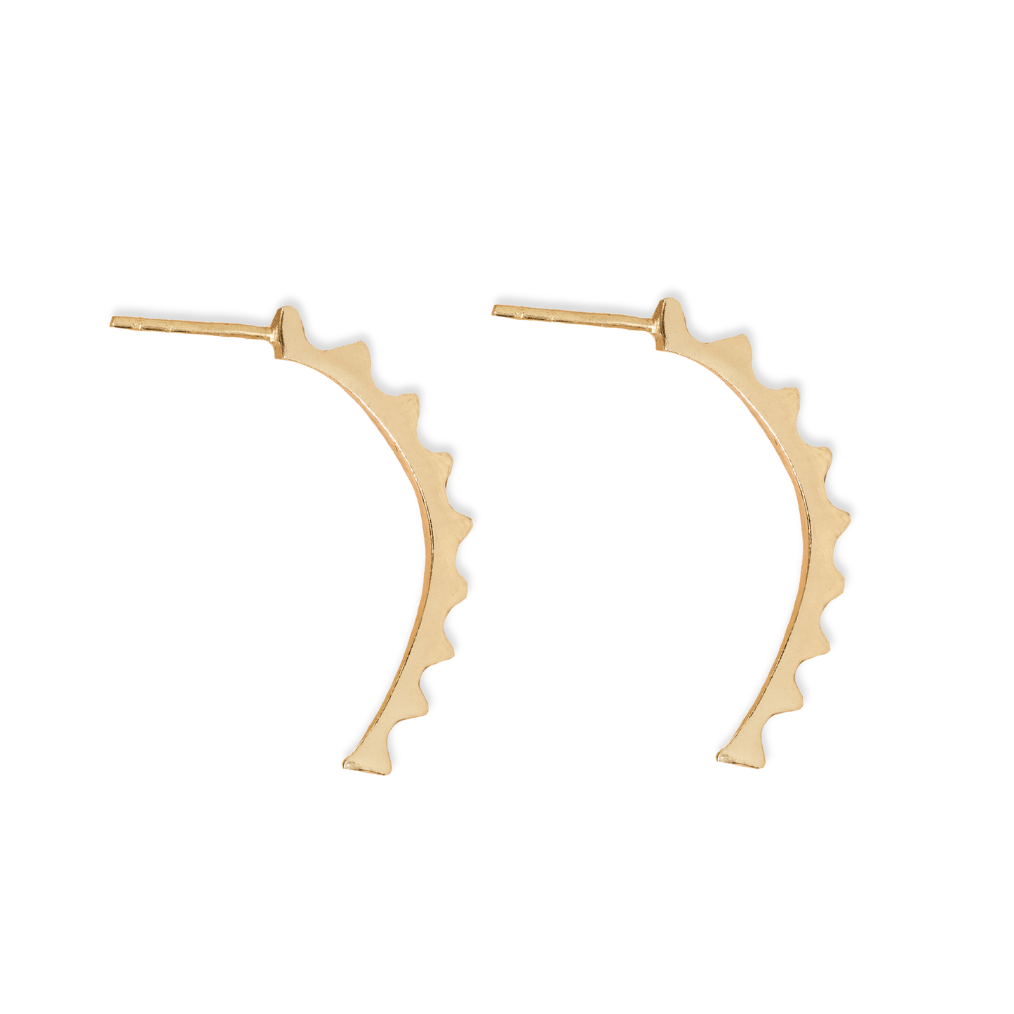 Gretchen Half Gear Brass Earrings